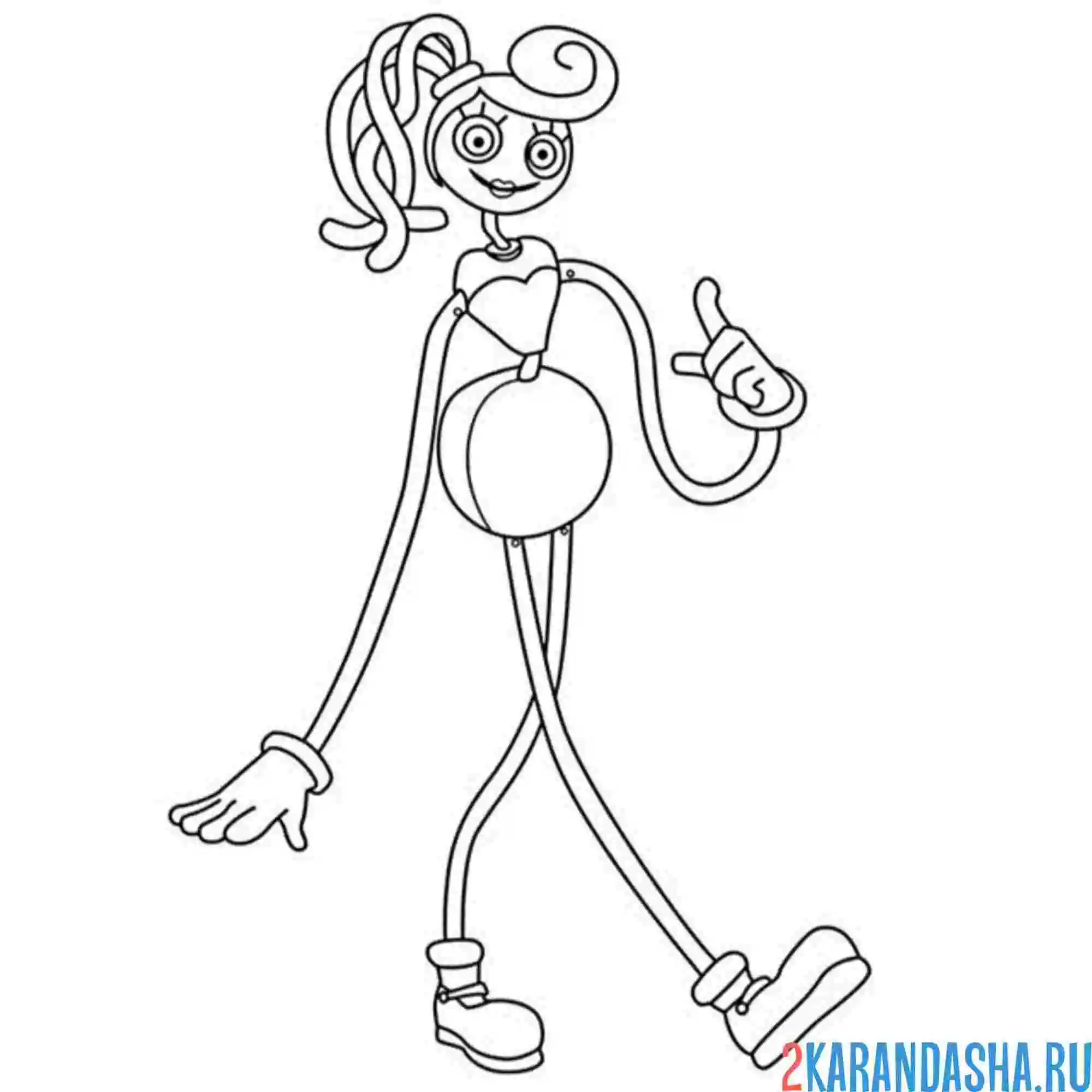 Раскраска мама длинные ноги шагает