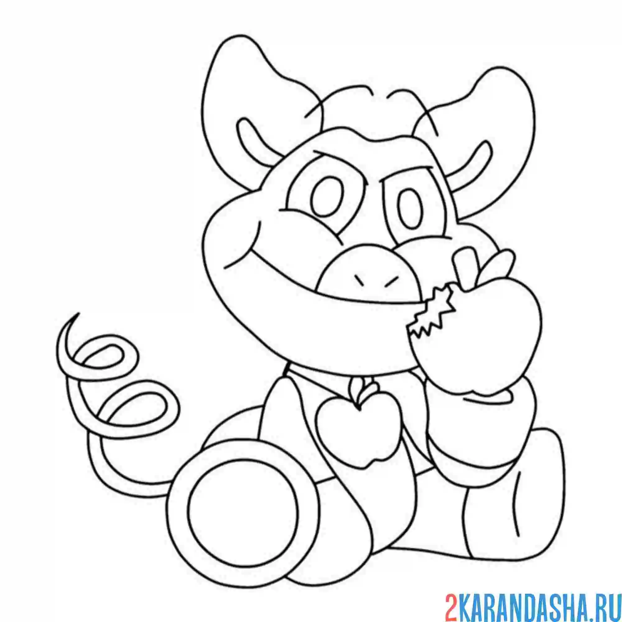 Раскраска пигги из smiling critters