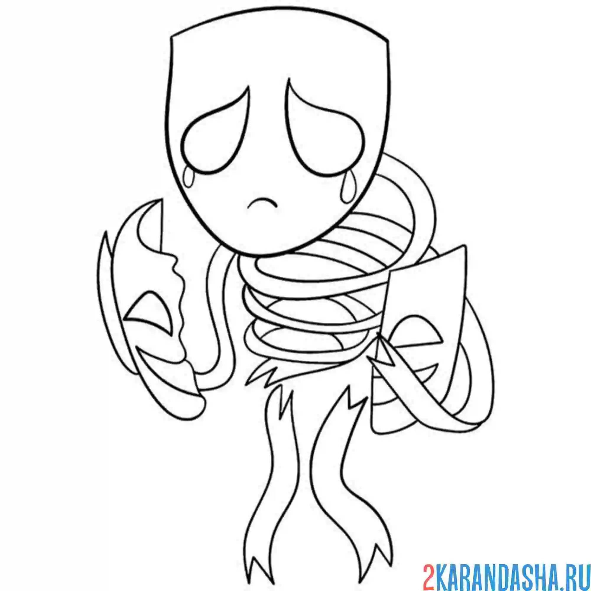 Раскраска удивительный цифровой цирк опять грустный