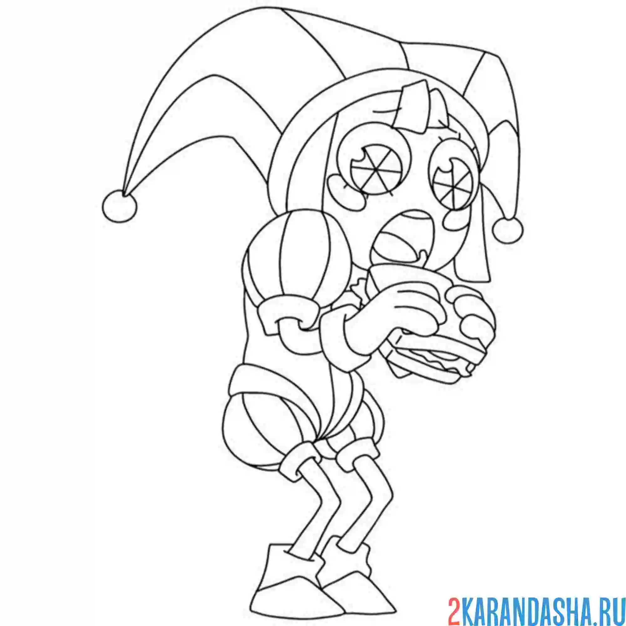 Раскраска помни ест бургер