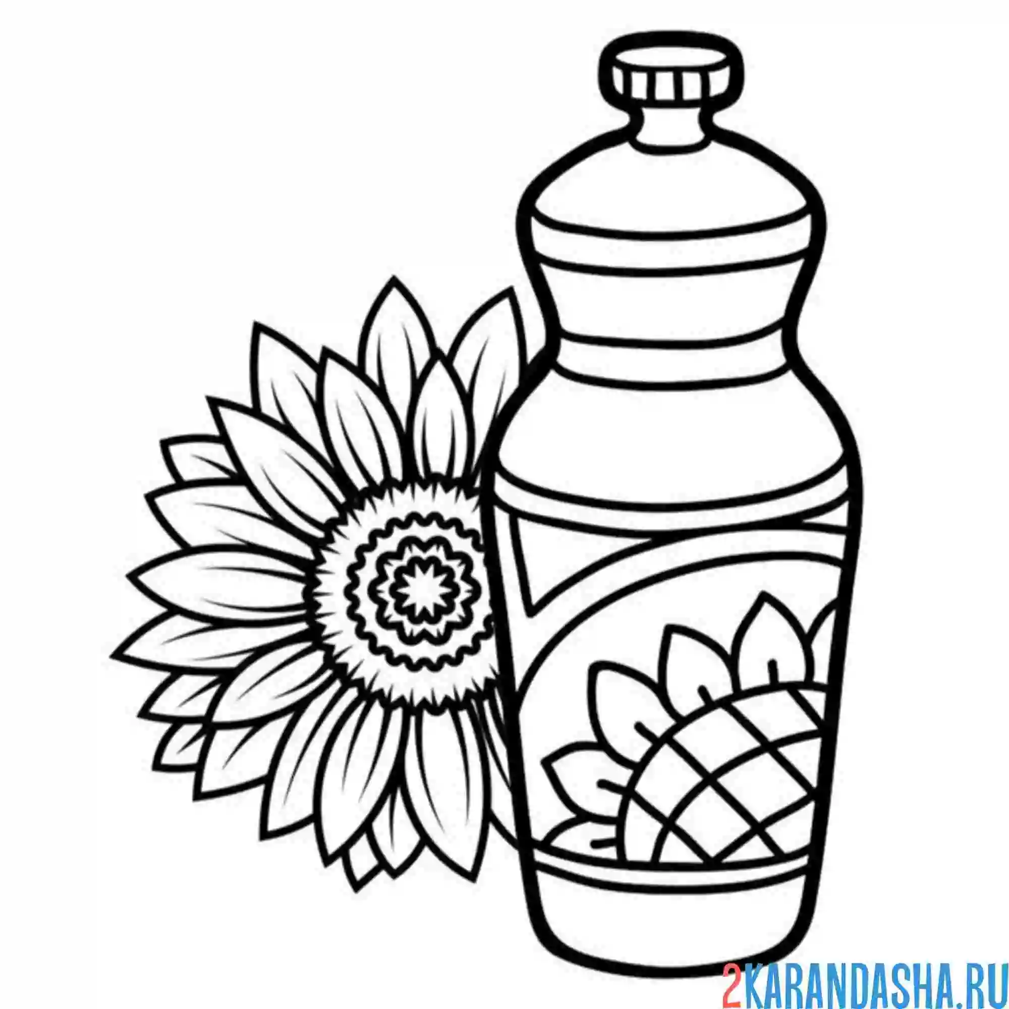 Раскраска подсолнечное мало и подсолнух