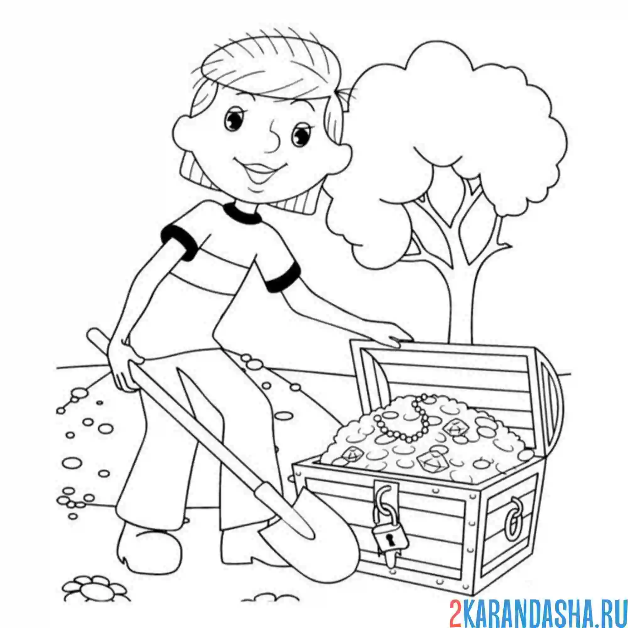 Раскраска дядя федор нашел клад