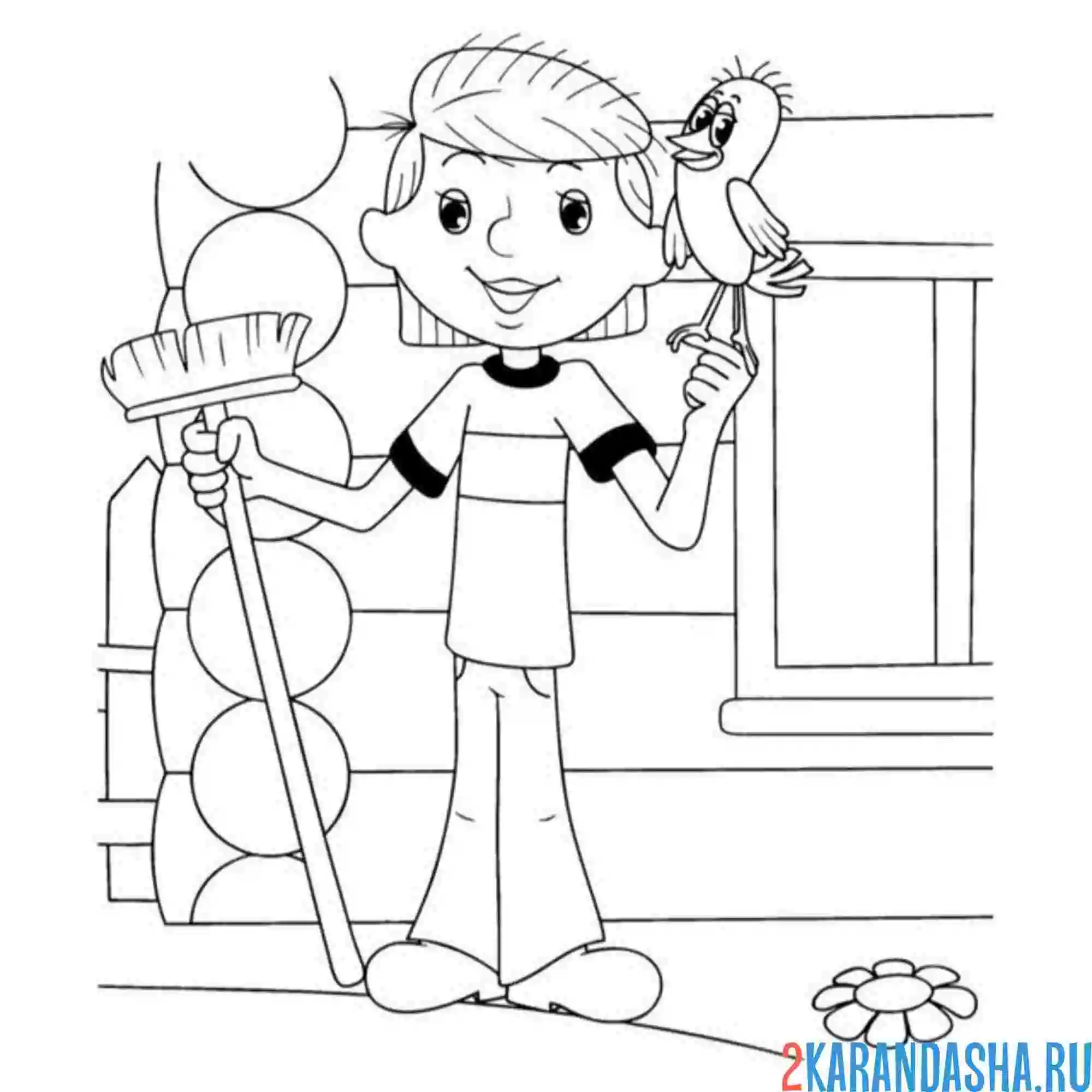 Раскраска дядя федор и галчонок простоквашино