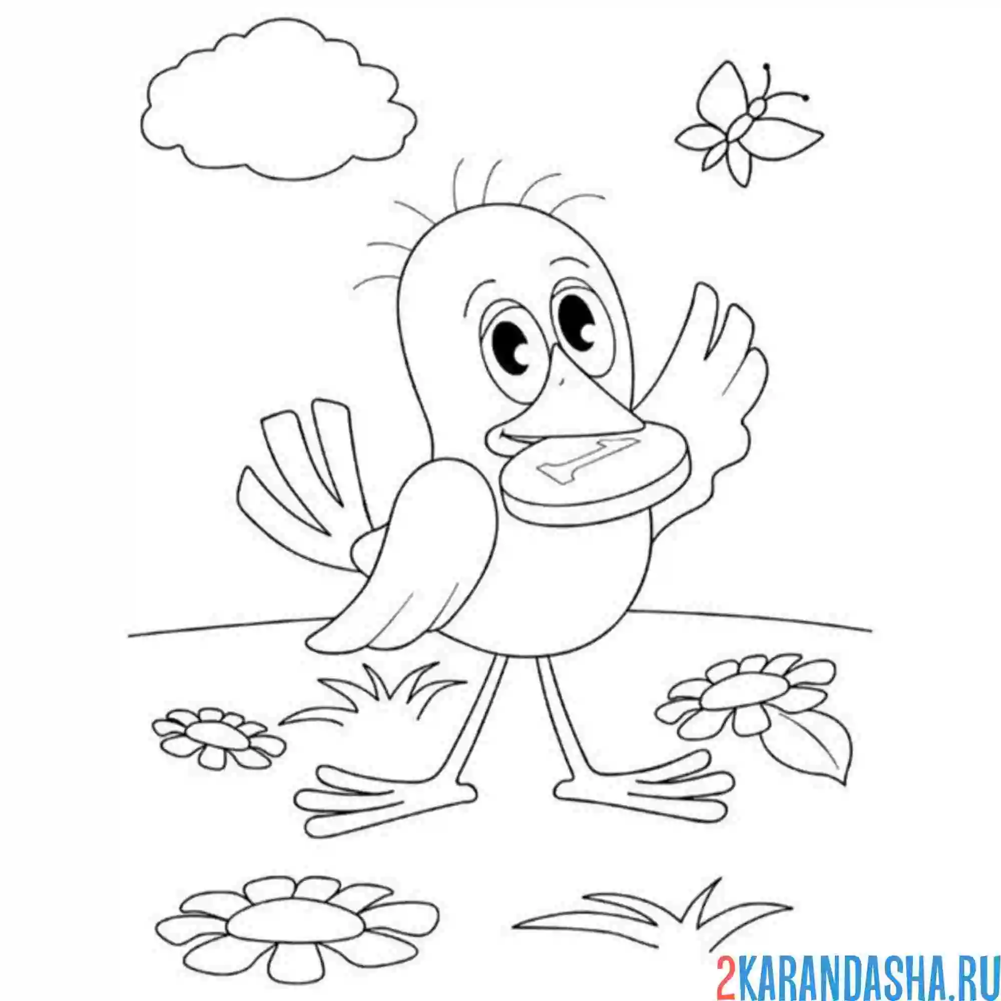 Раскраска простоквашино галчонок