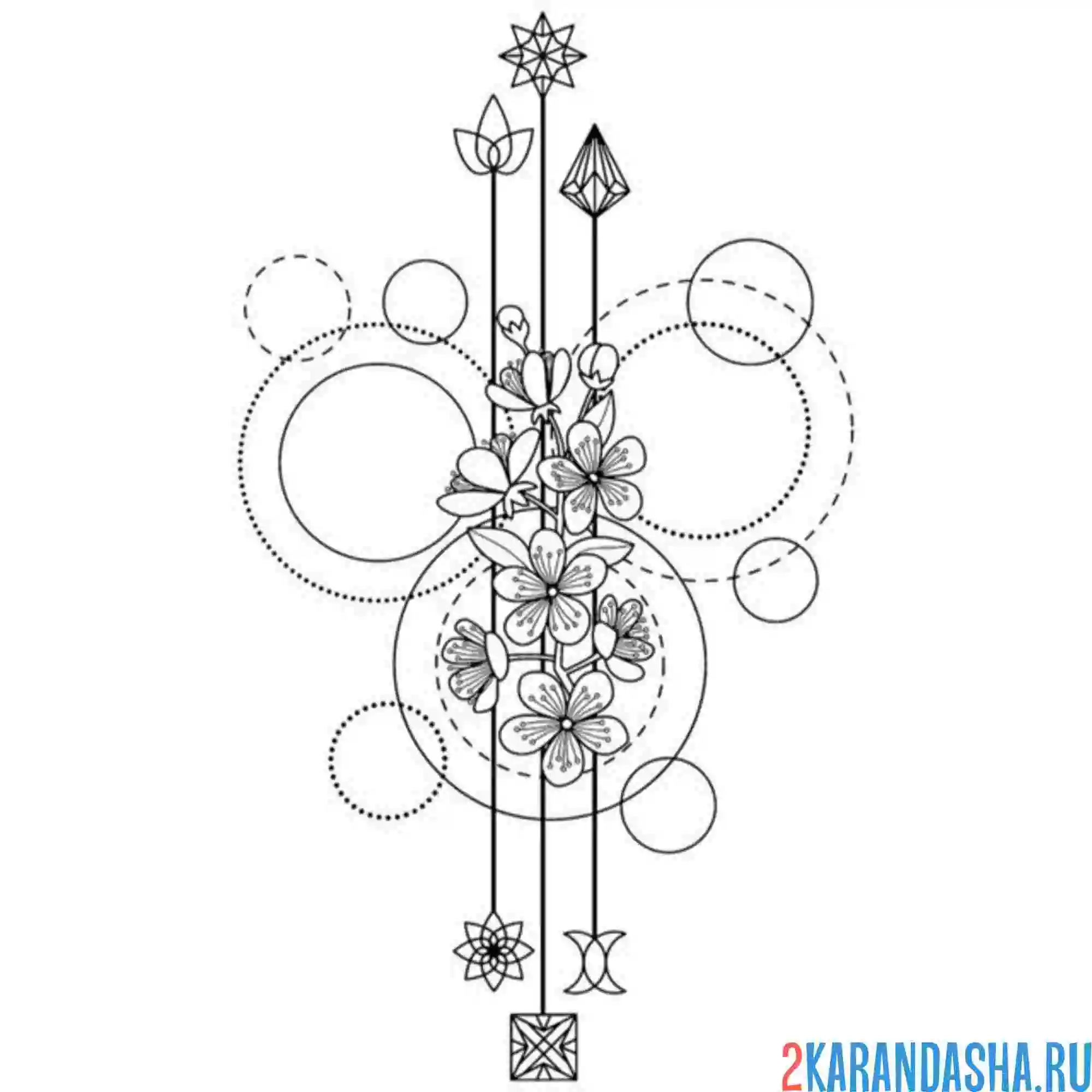 Раскраска сакура идея тату