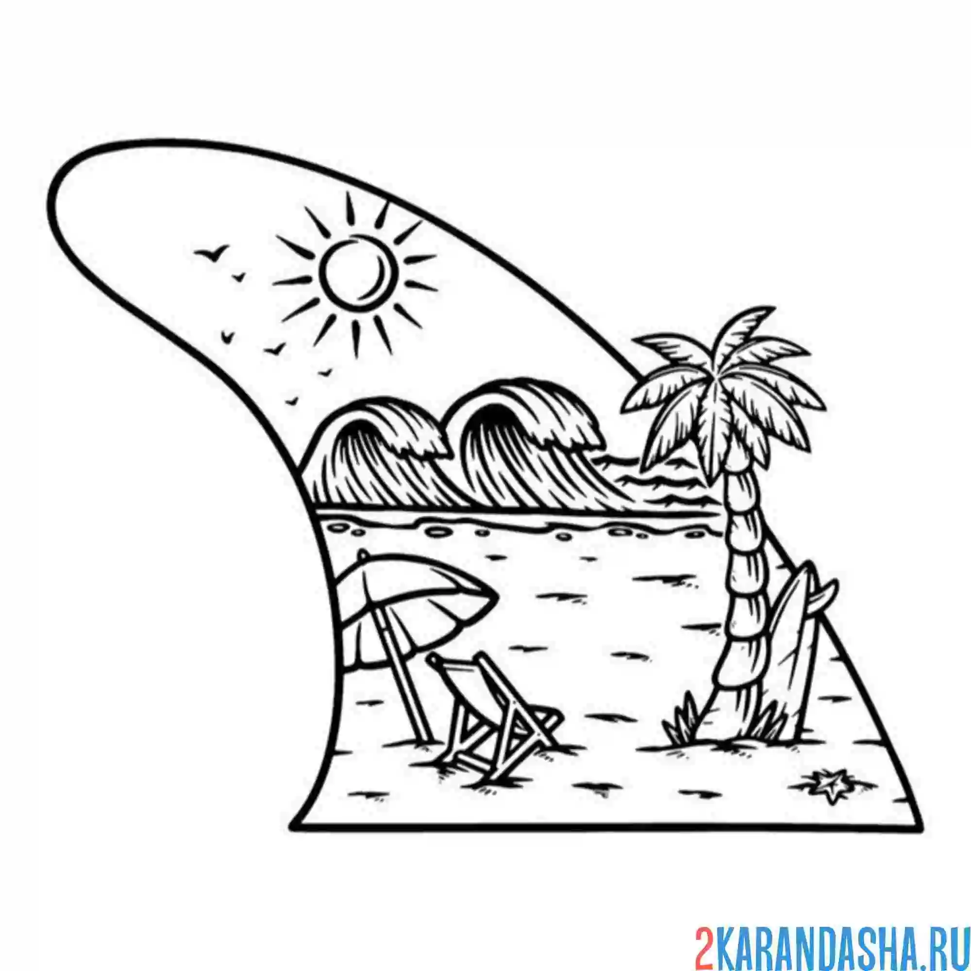 Раскраска рисунок пальмы