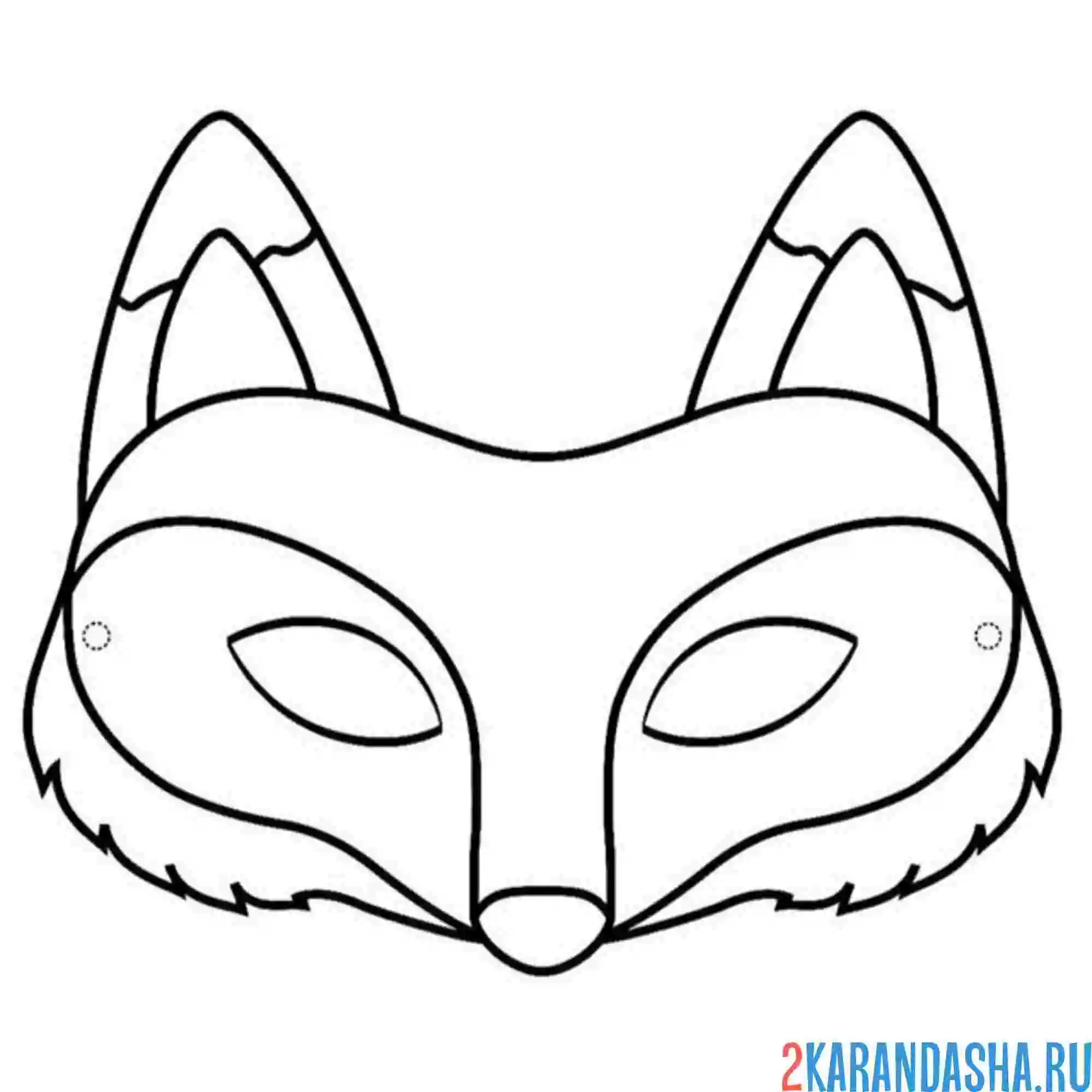 Раскраска маска квадробики лиса