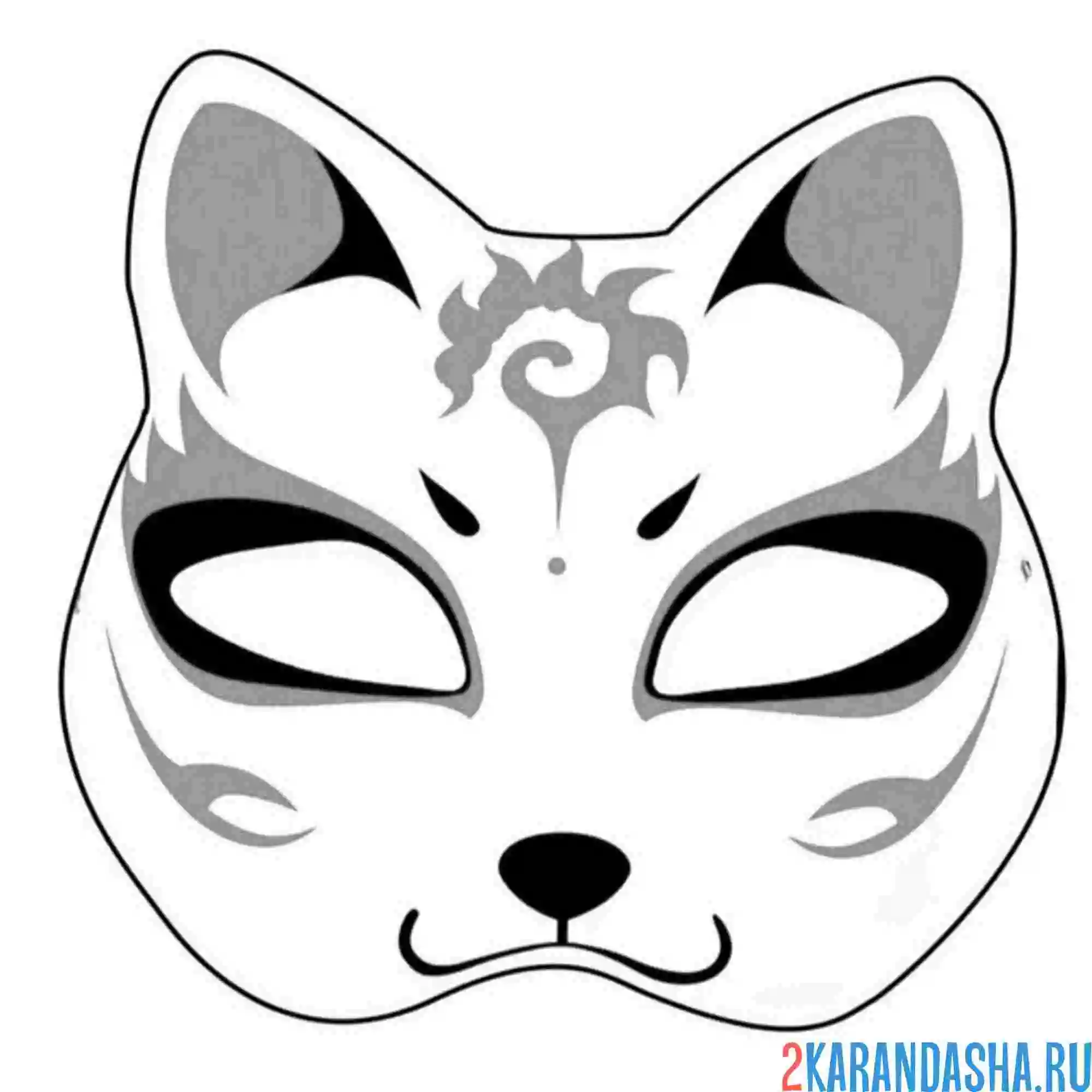 Раскраска маска кошки квадробики