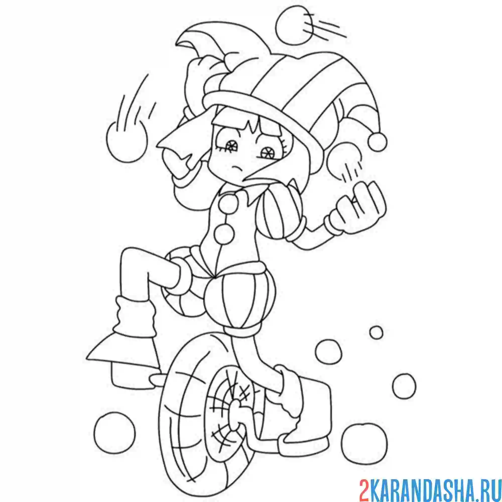 Раскраска помни на моноколесе