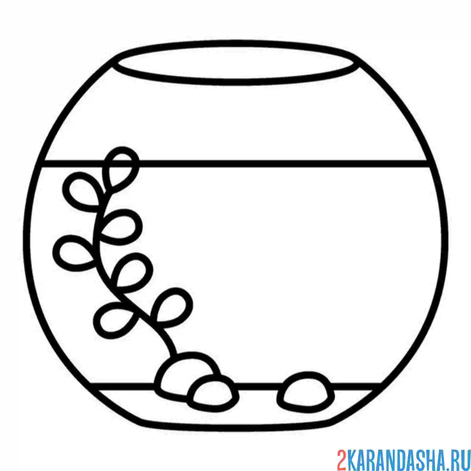 Раскраска пустой аквариум