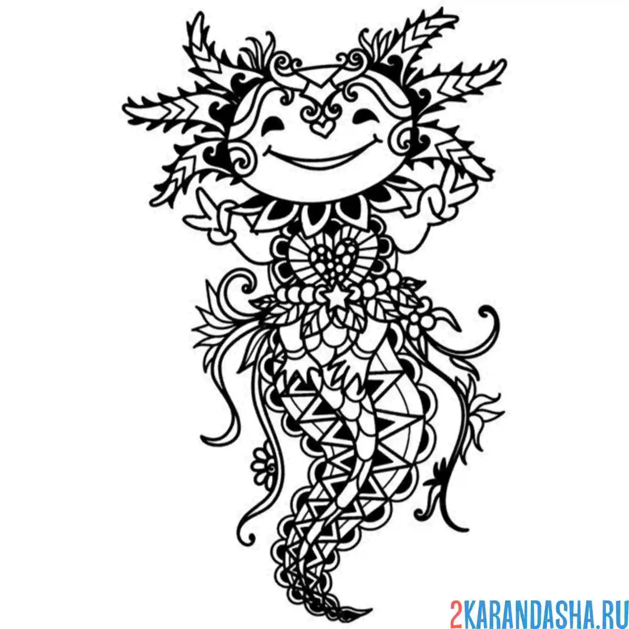 Раскраска аксолотль арт антистресс