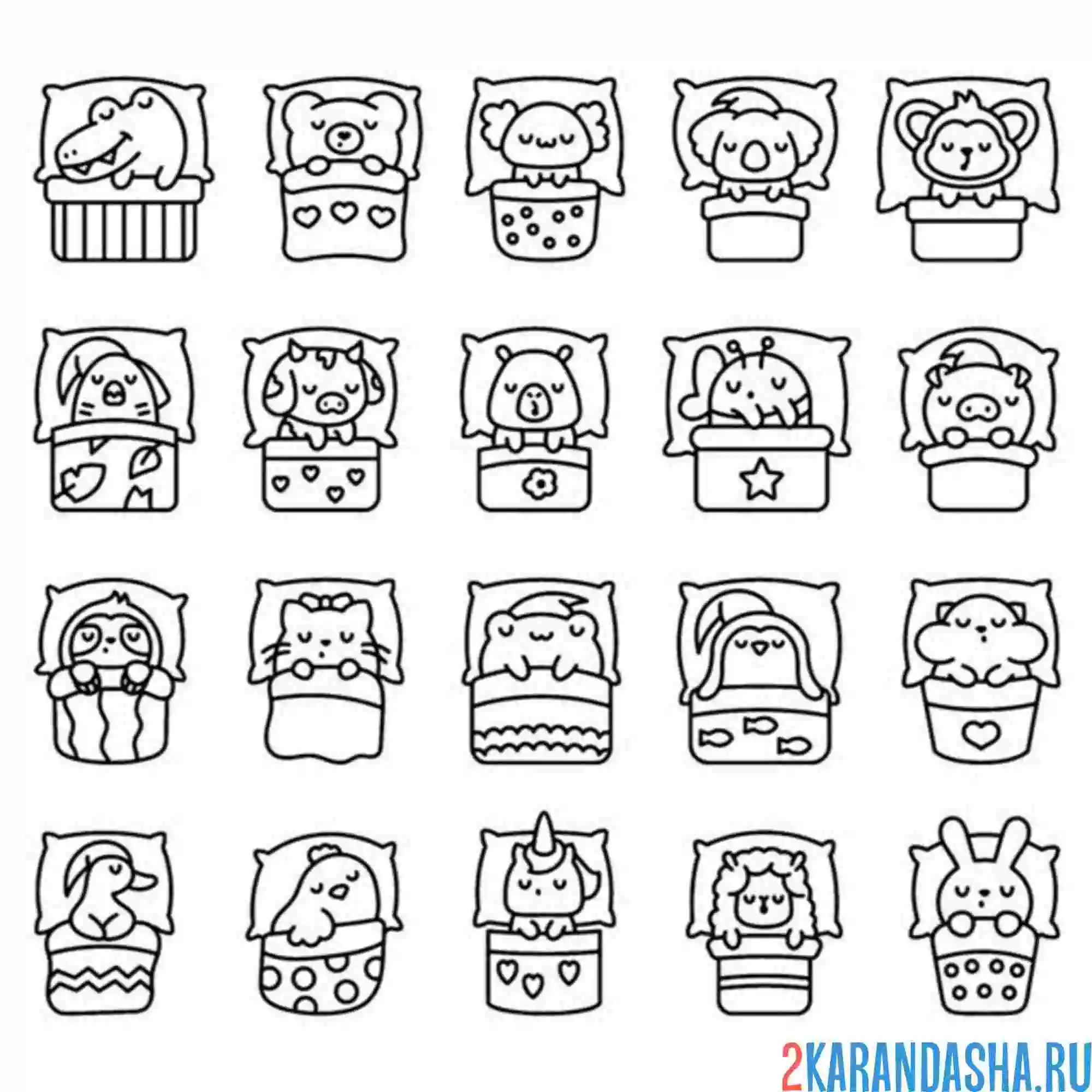 Раскраска наклейки сон