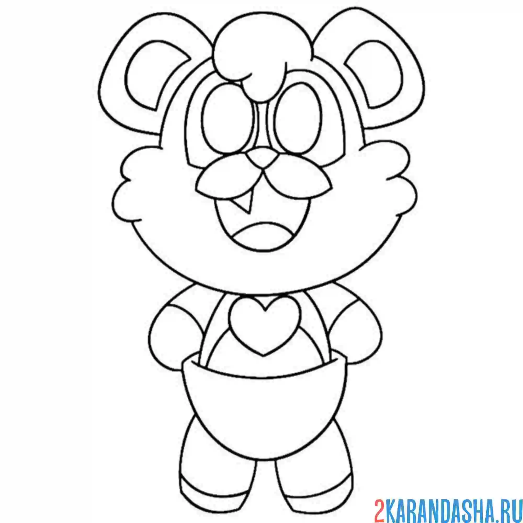 Раскраска улыбающиеся твари малы bobby bearhug