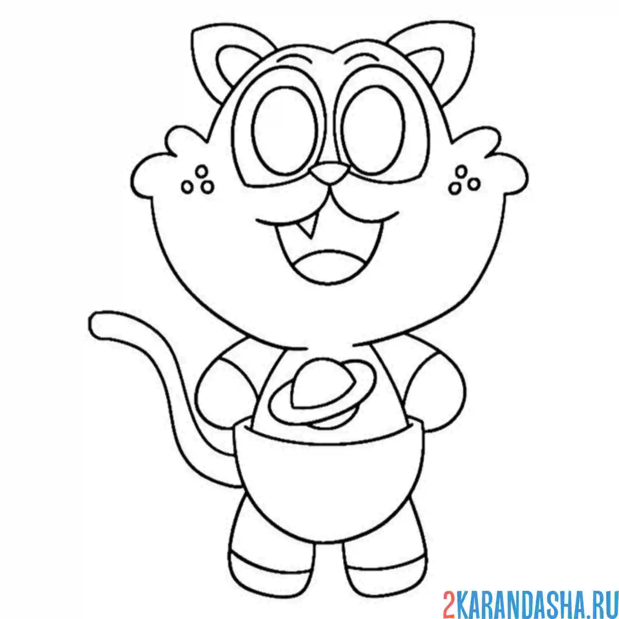 Раскраска улыбающиеся твари малыш кэтнэп