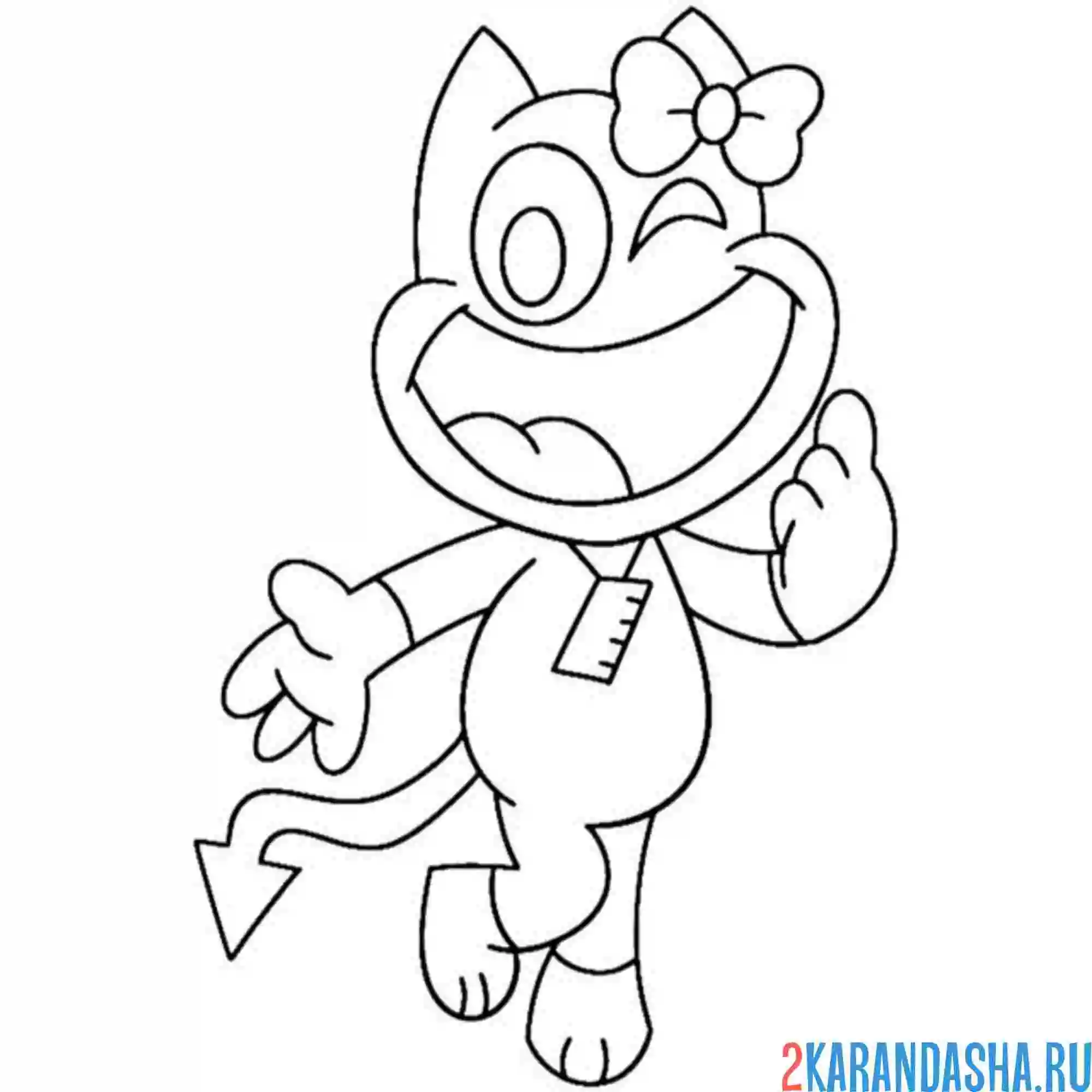 Раскраска улыбающиеся твари banbalene imp