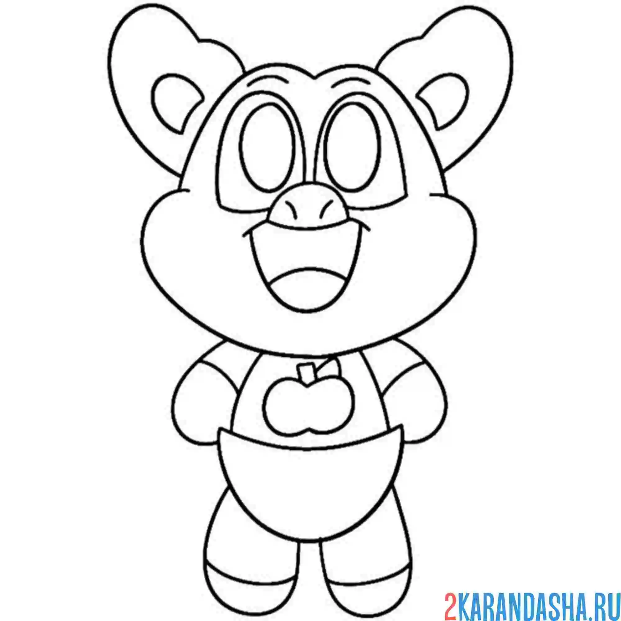 Раскраска улыбающиеся твари малыш picky piggy