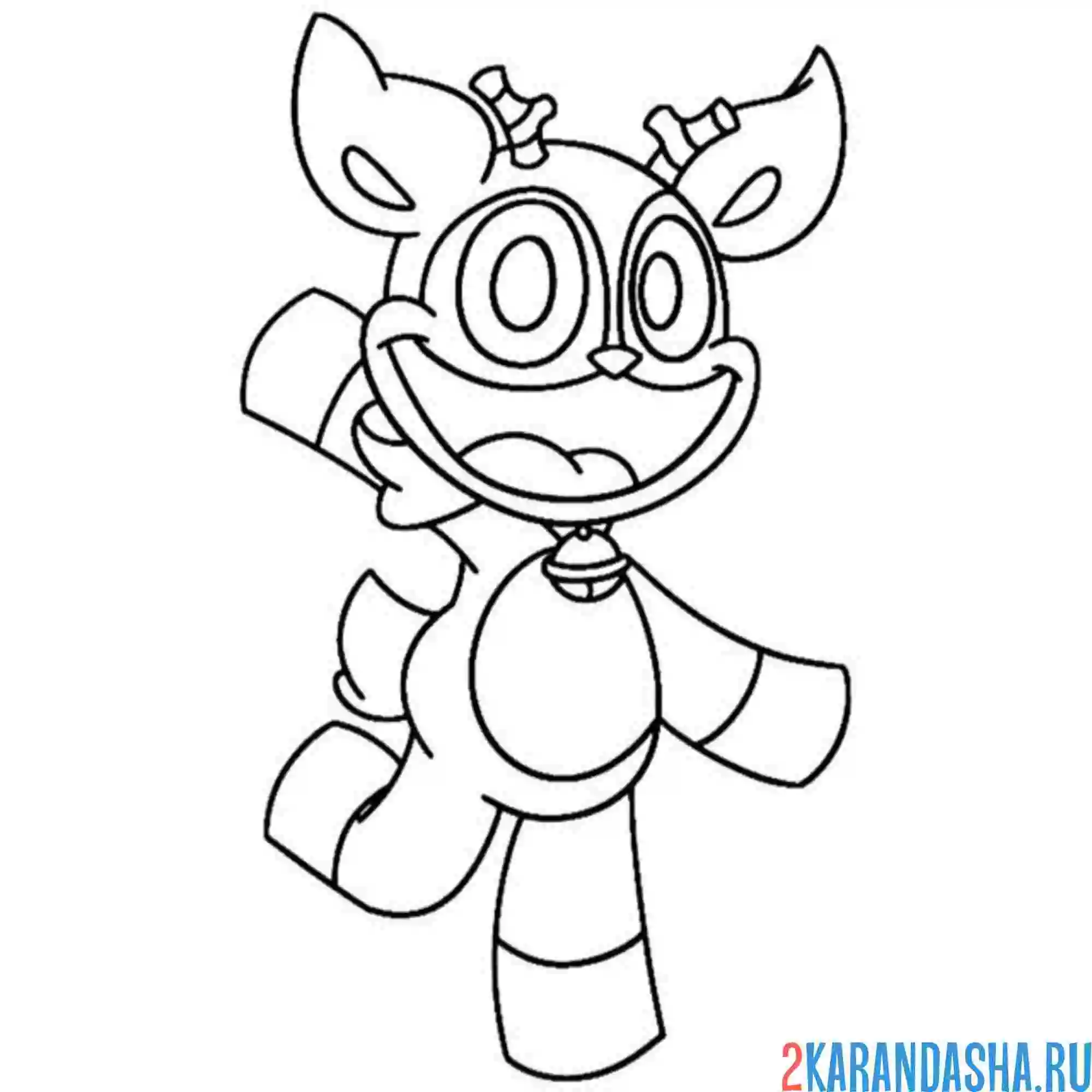 Раскраска улыбающиеся твари jolly jingle