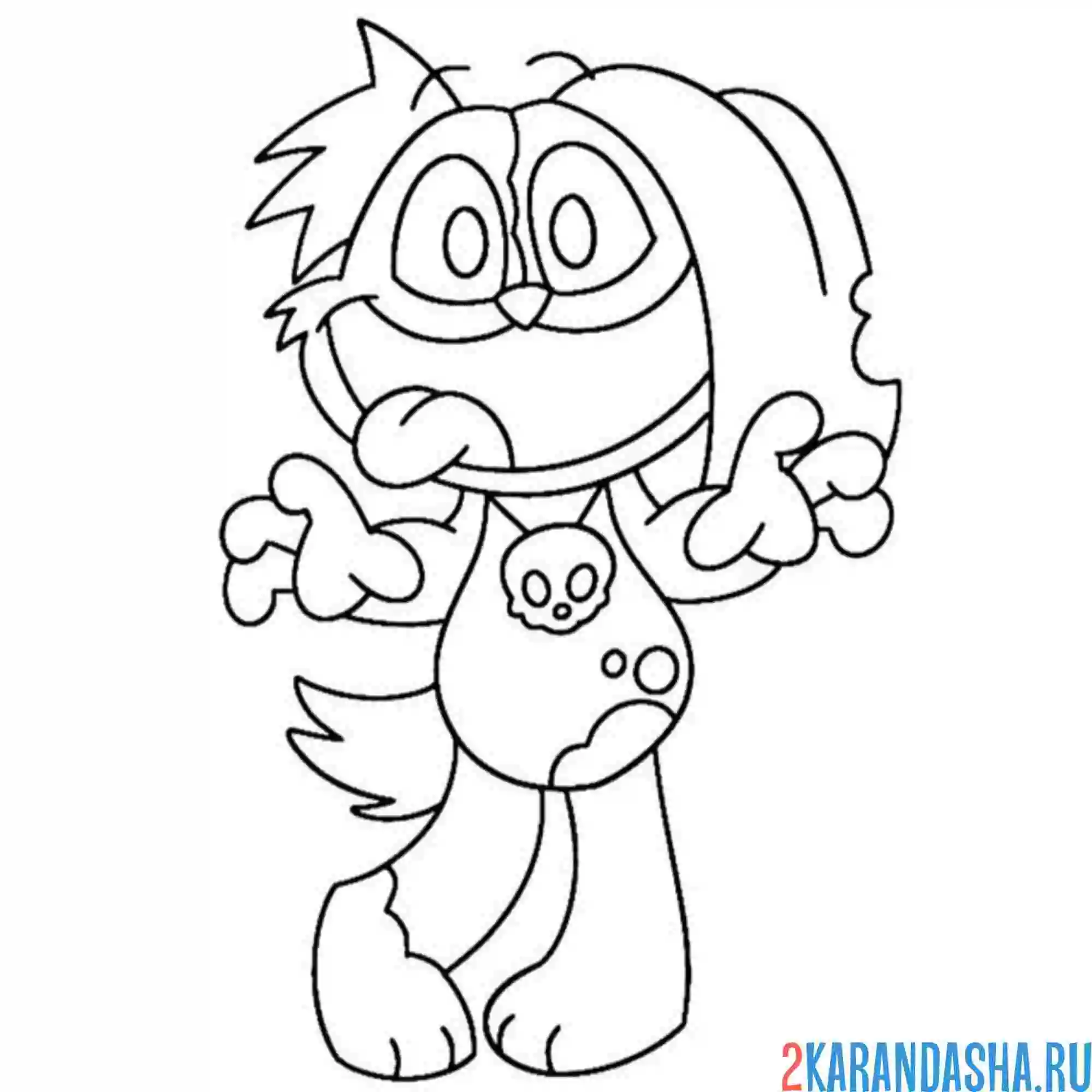 Раскраска улыбающиеся твари mangymutt