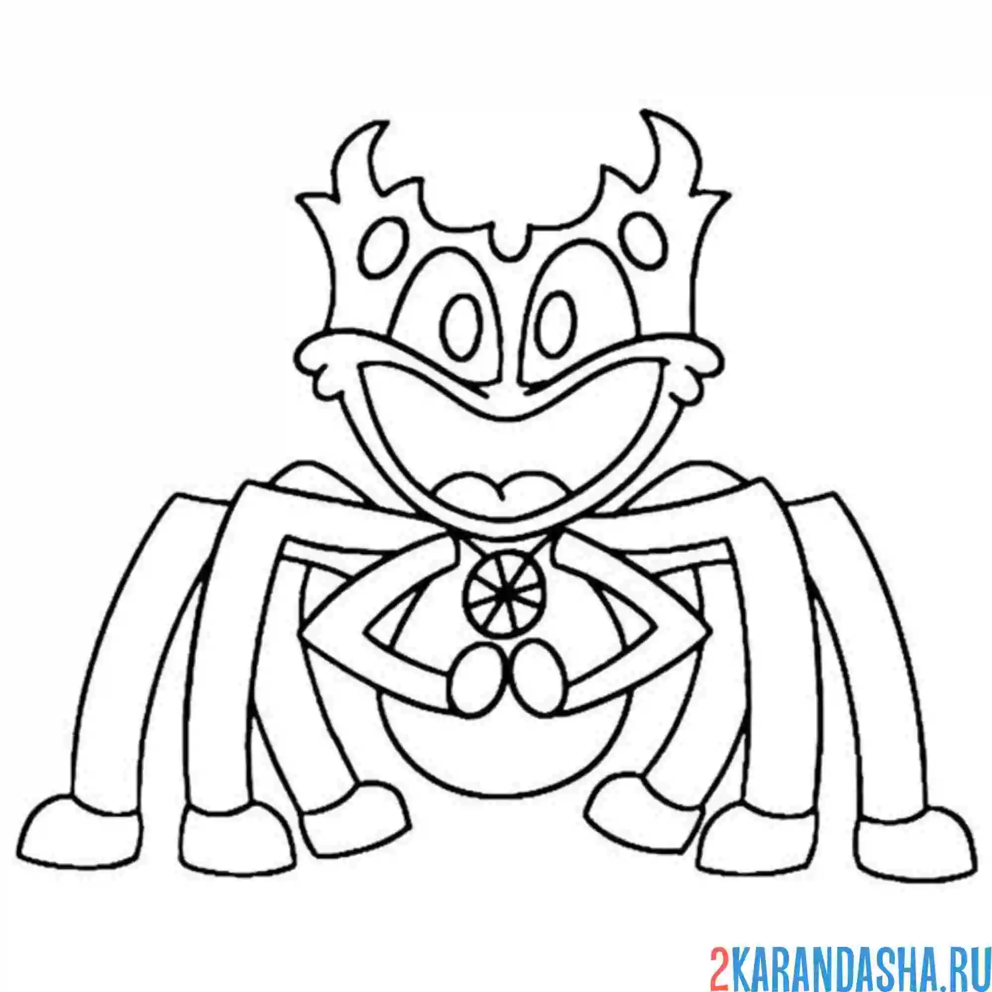 Раскраска улыбающиеся твари snidey spidey