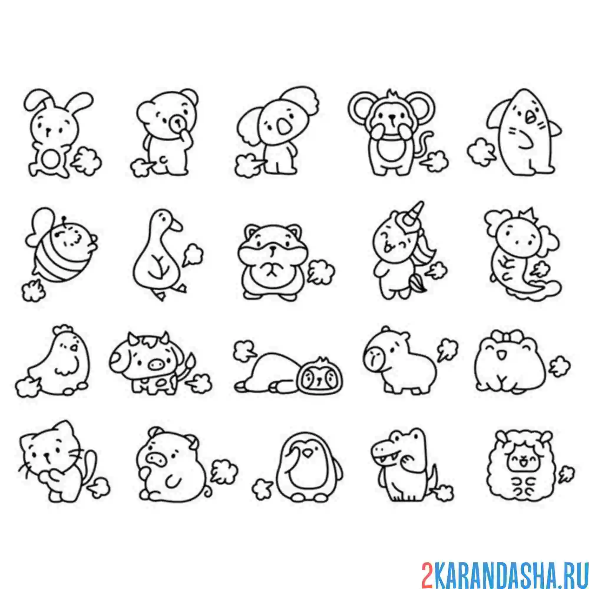 Раскраска капибара и другие наклейки