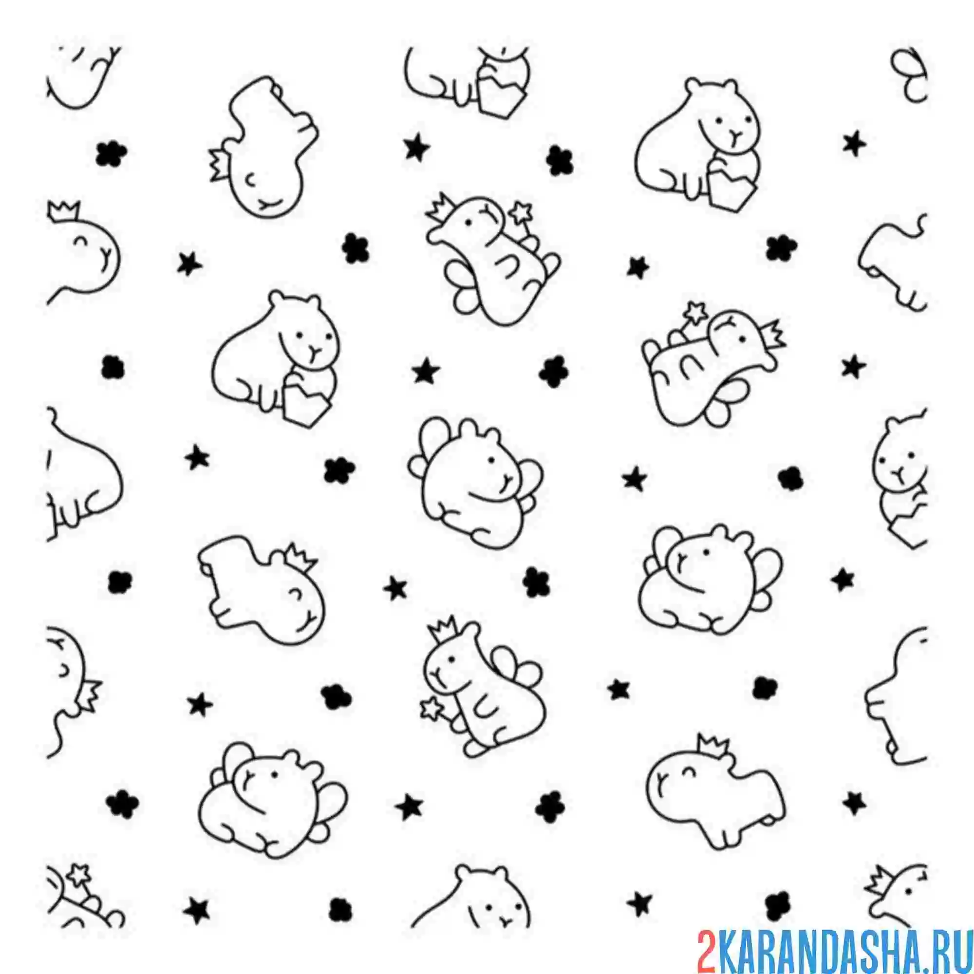 Раскраска капибара фоновые