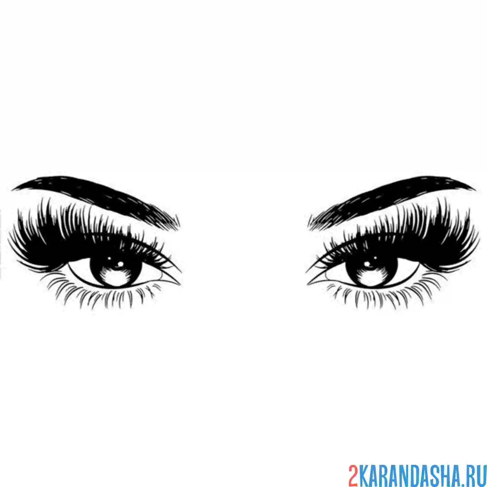 Раскраска глаза с наращенными ресницами