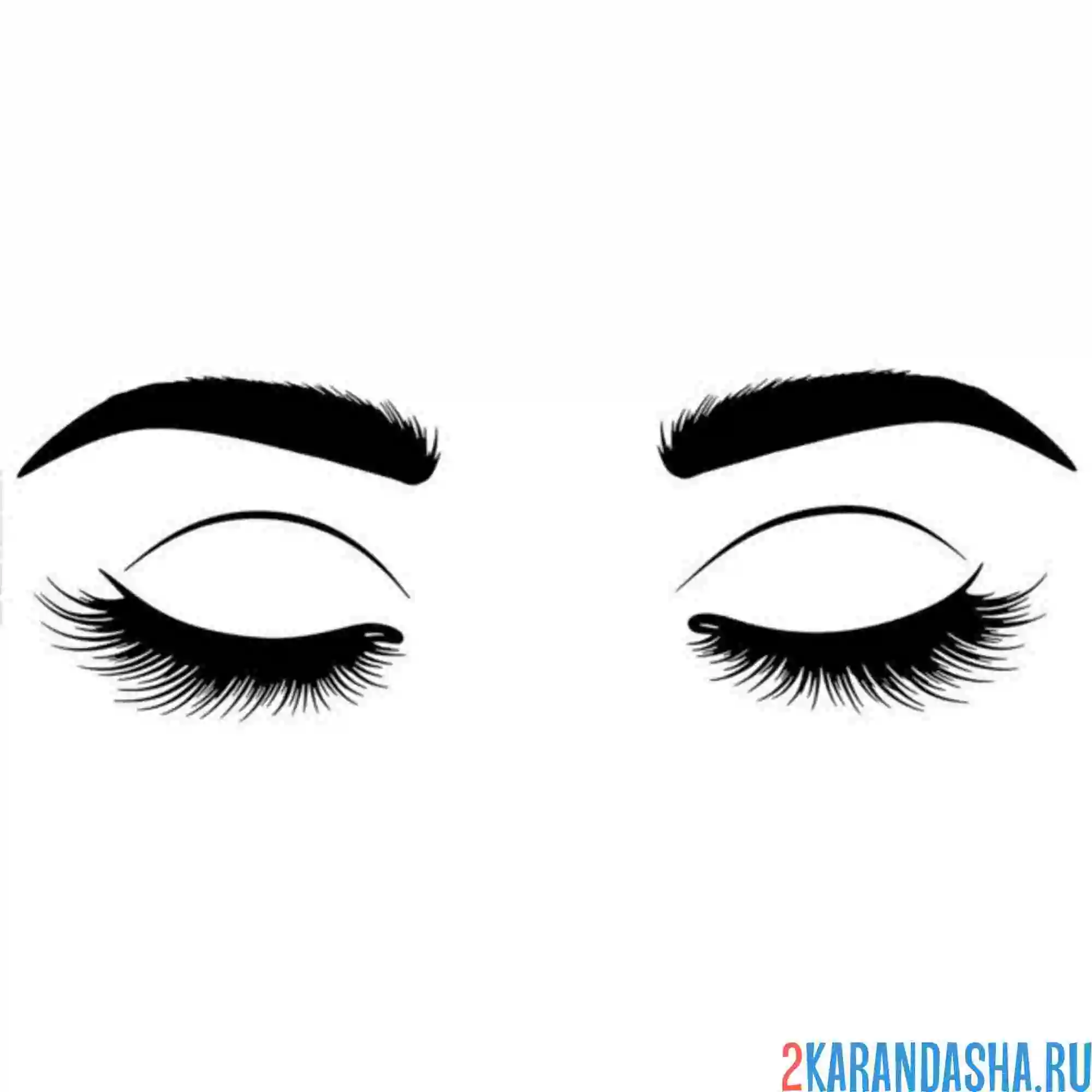 Раскраска закрытые глаза