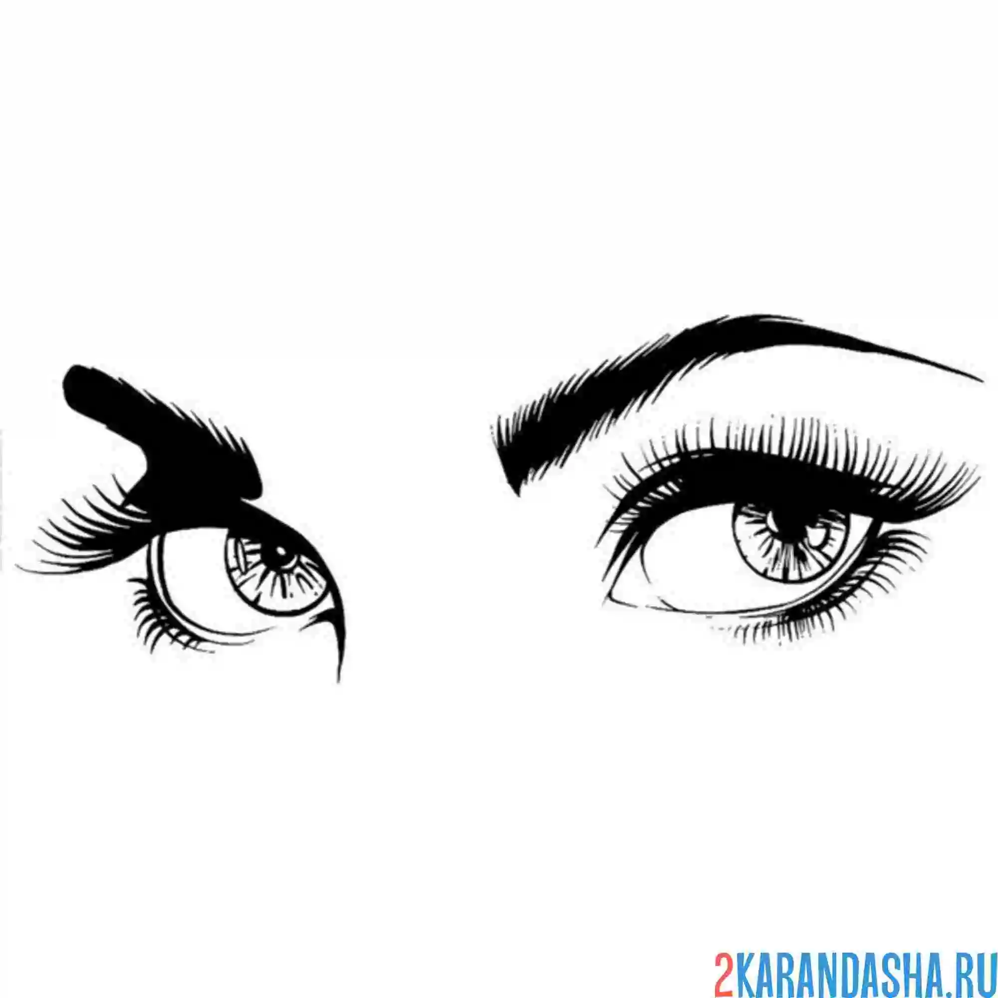Раскраска взгляд девушки глаза