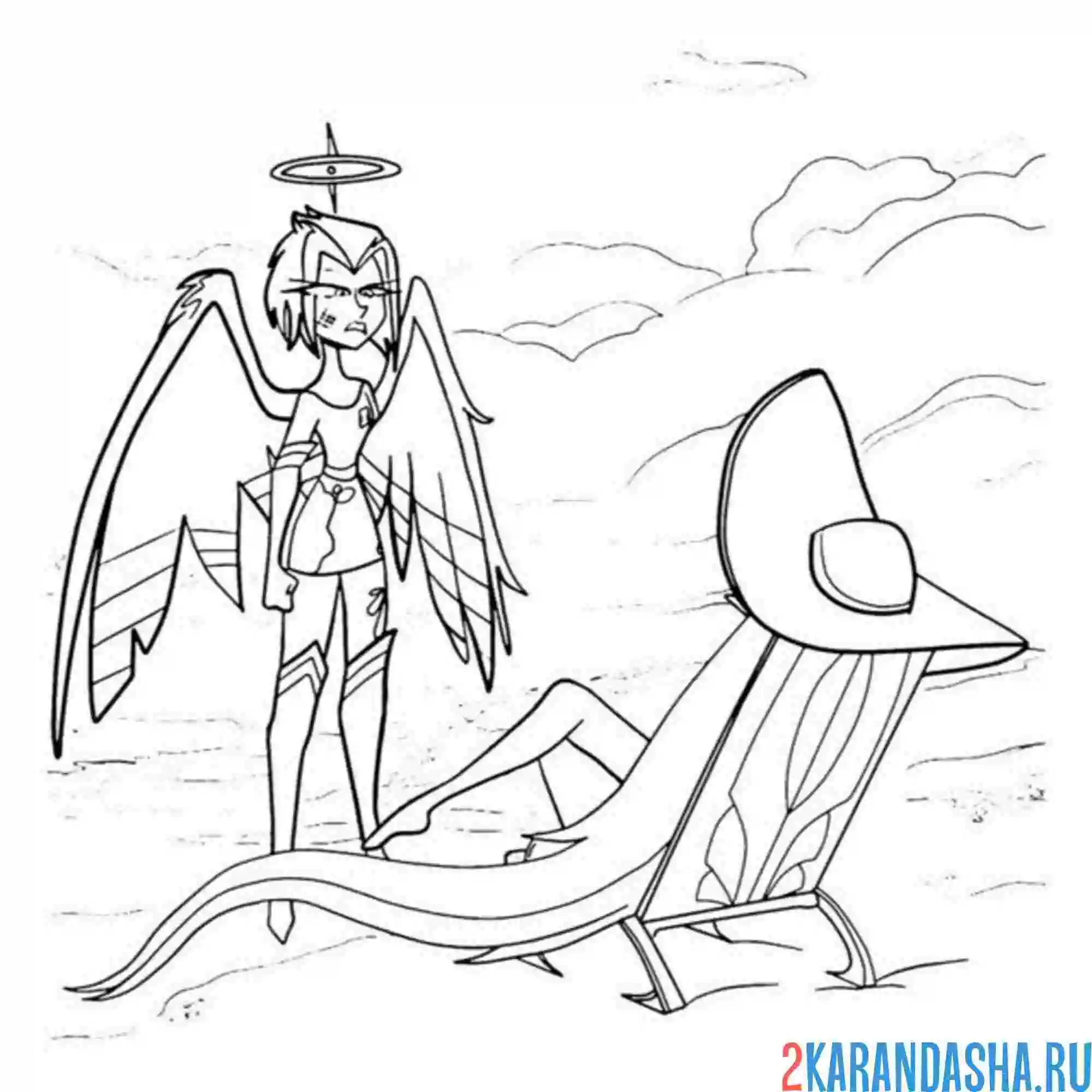 Раскраска отель хазбин лют пляж