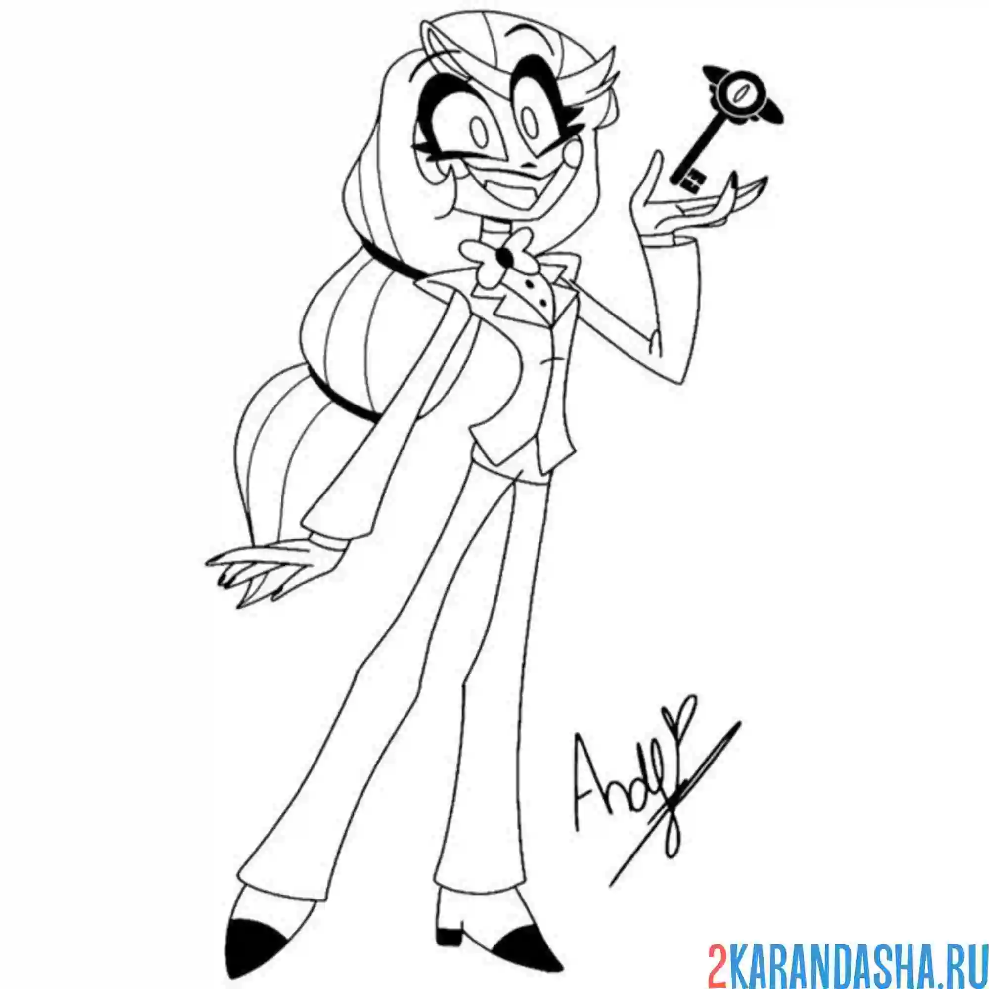 Раскраска отель хазбин чарли морнингстар