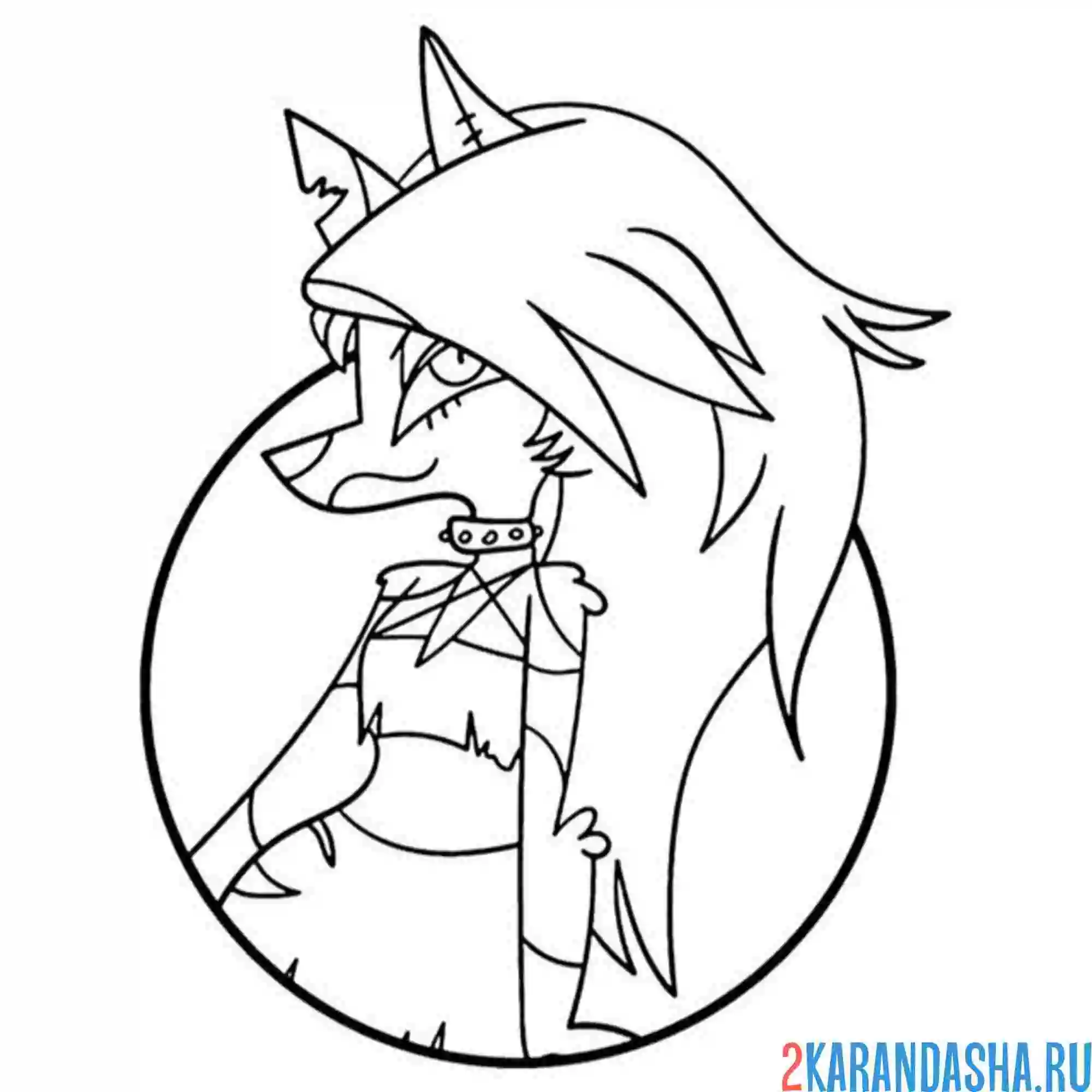 Раскраска отель хазбин луна блитц