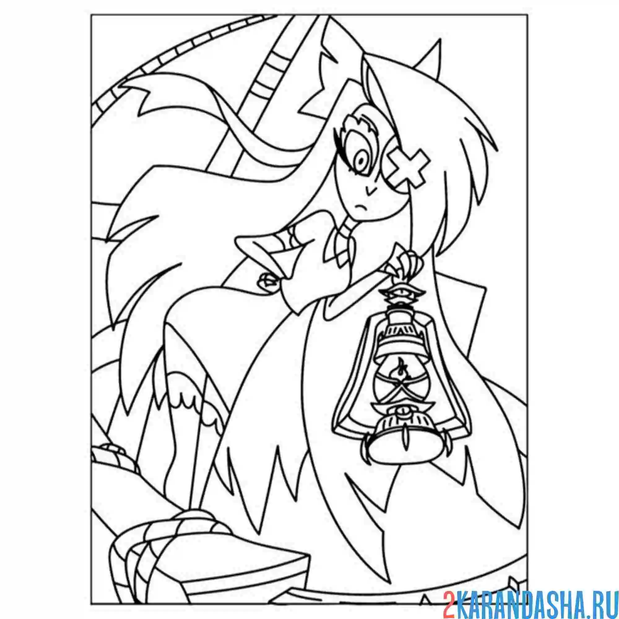 Раскраска отель хазбин вегги