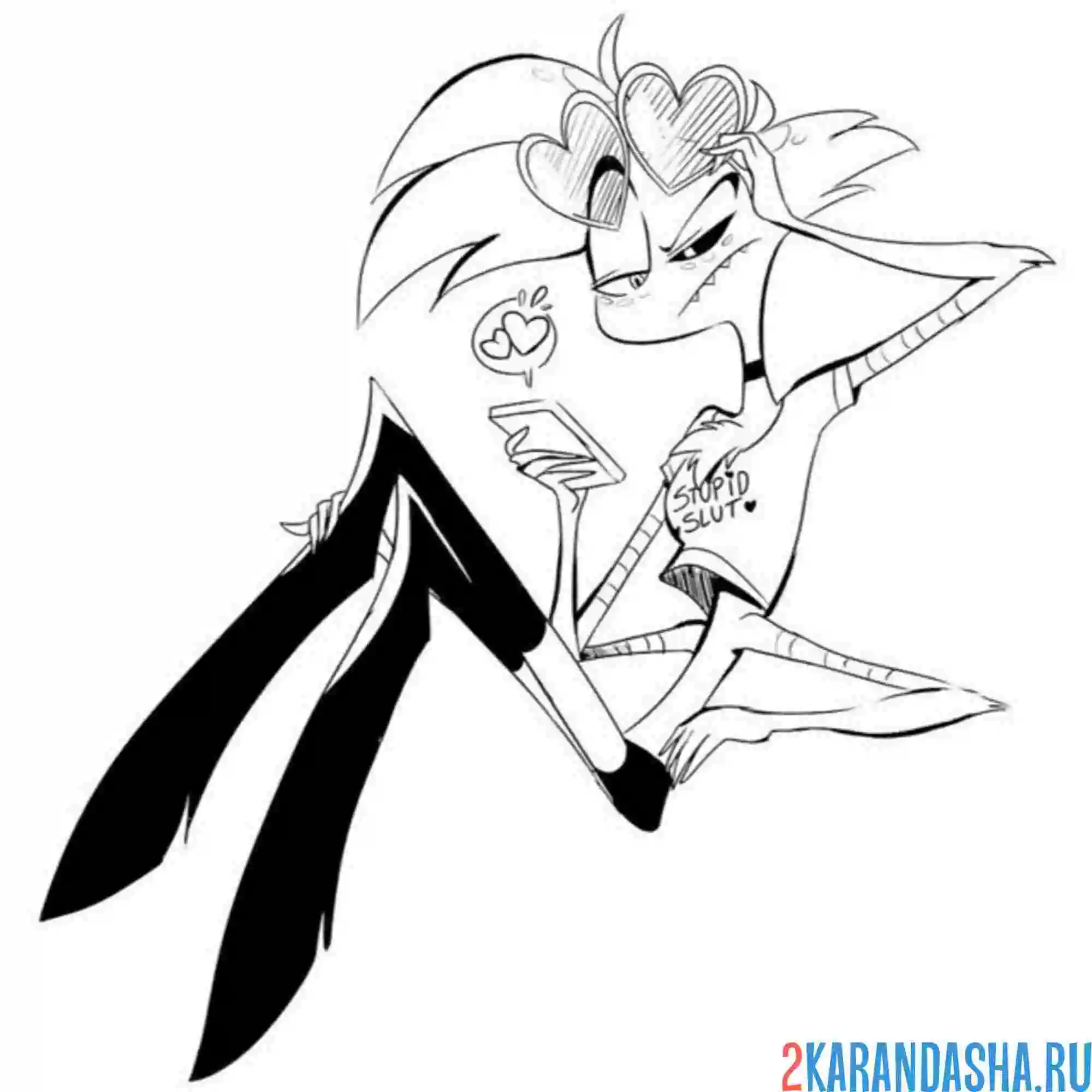 Раскраска отель хазбин девушка персонаж