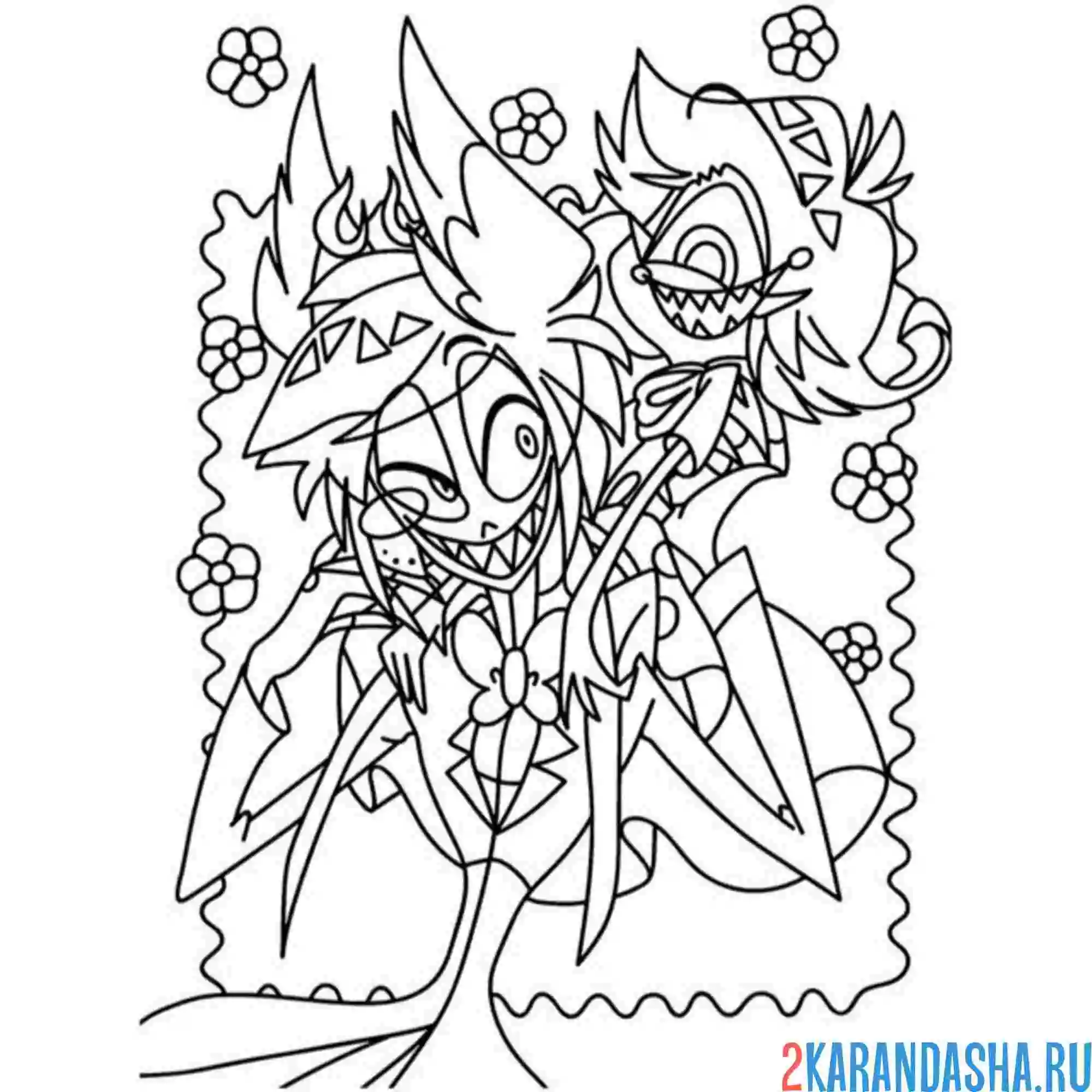 Раскраска отель хазбин обои