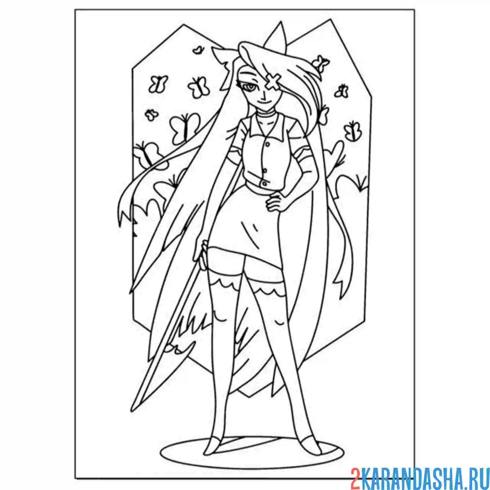 Раскраска аниме хазбин