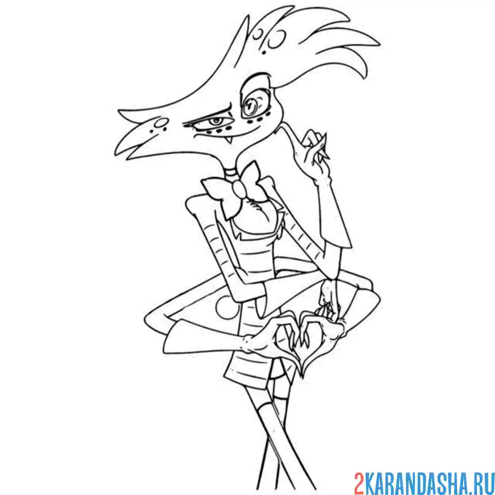 Раскраска хазбин отель энджел даст портрет