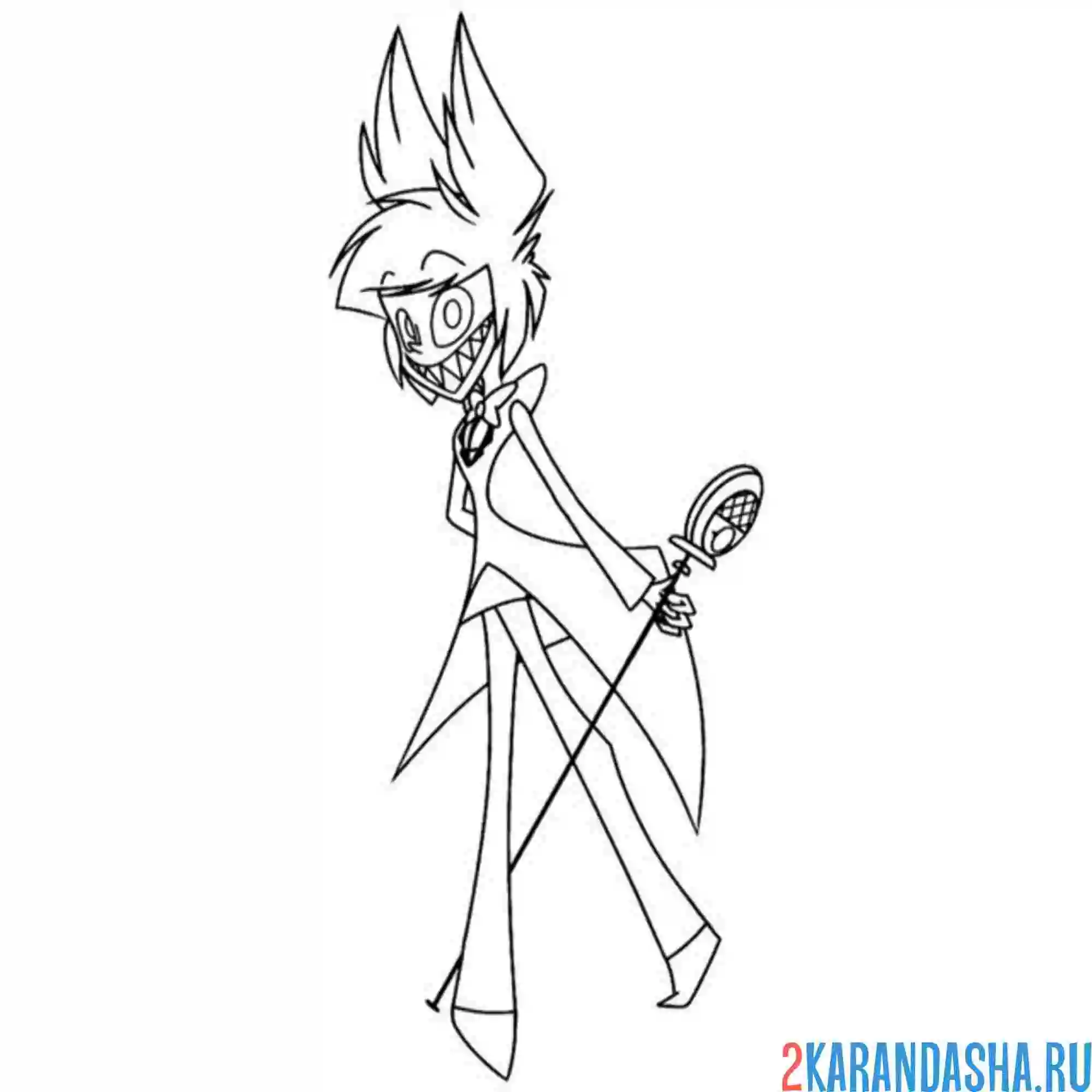 Раскраска отель хазбин молодой