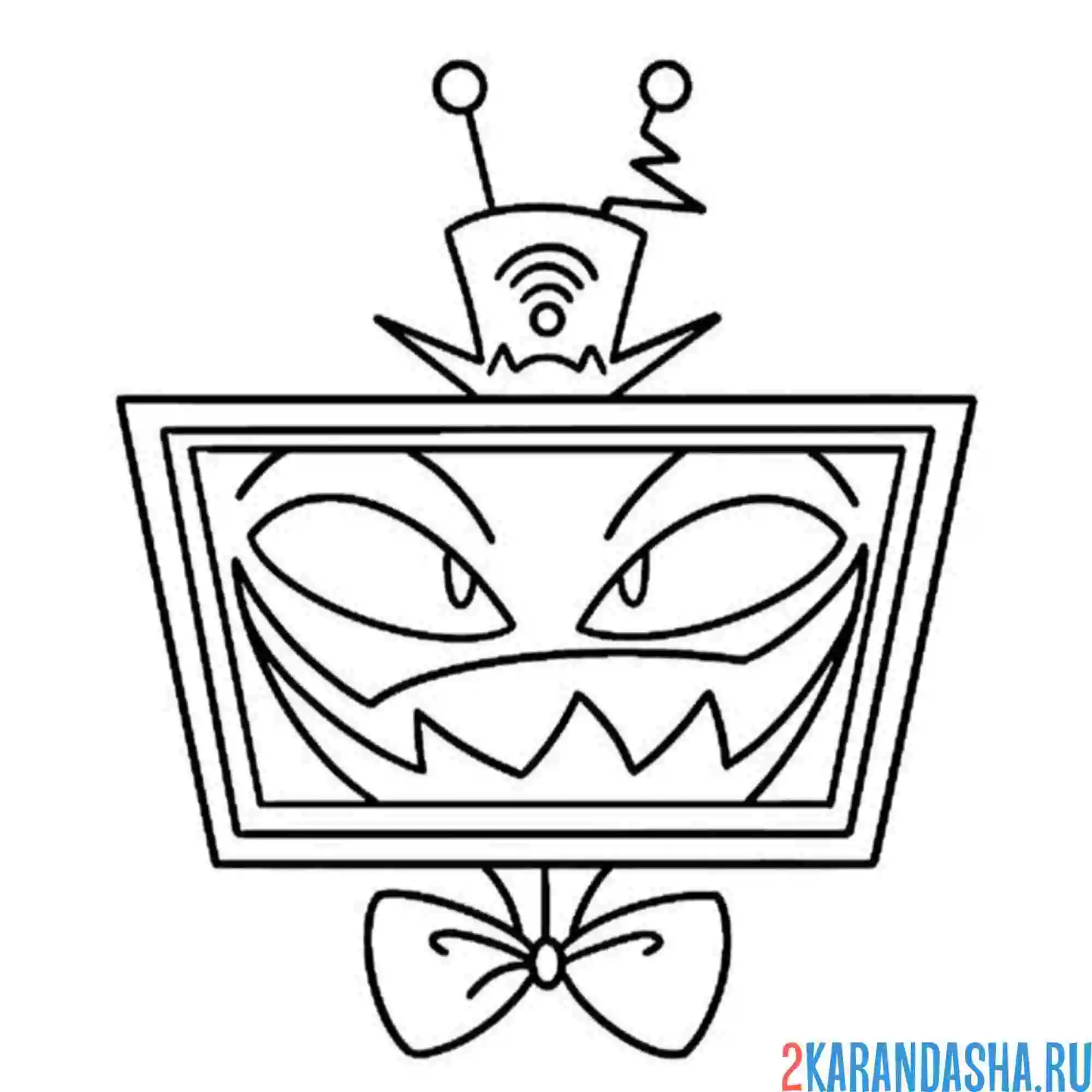 Раскраска телевизор отель хазбин