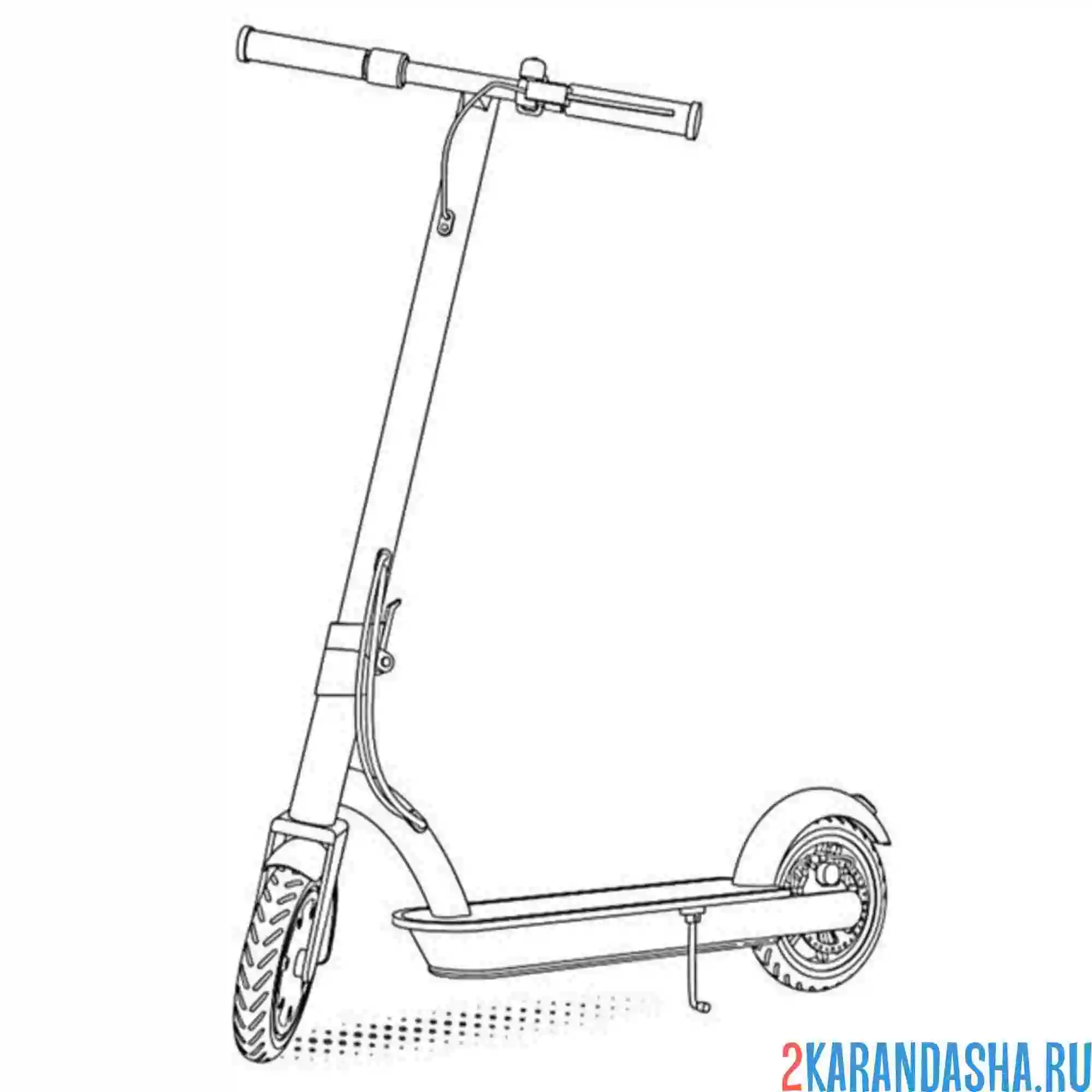 Раскраска настоящий самокат