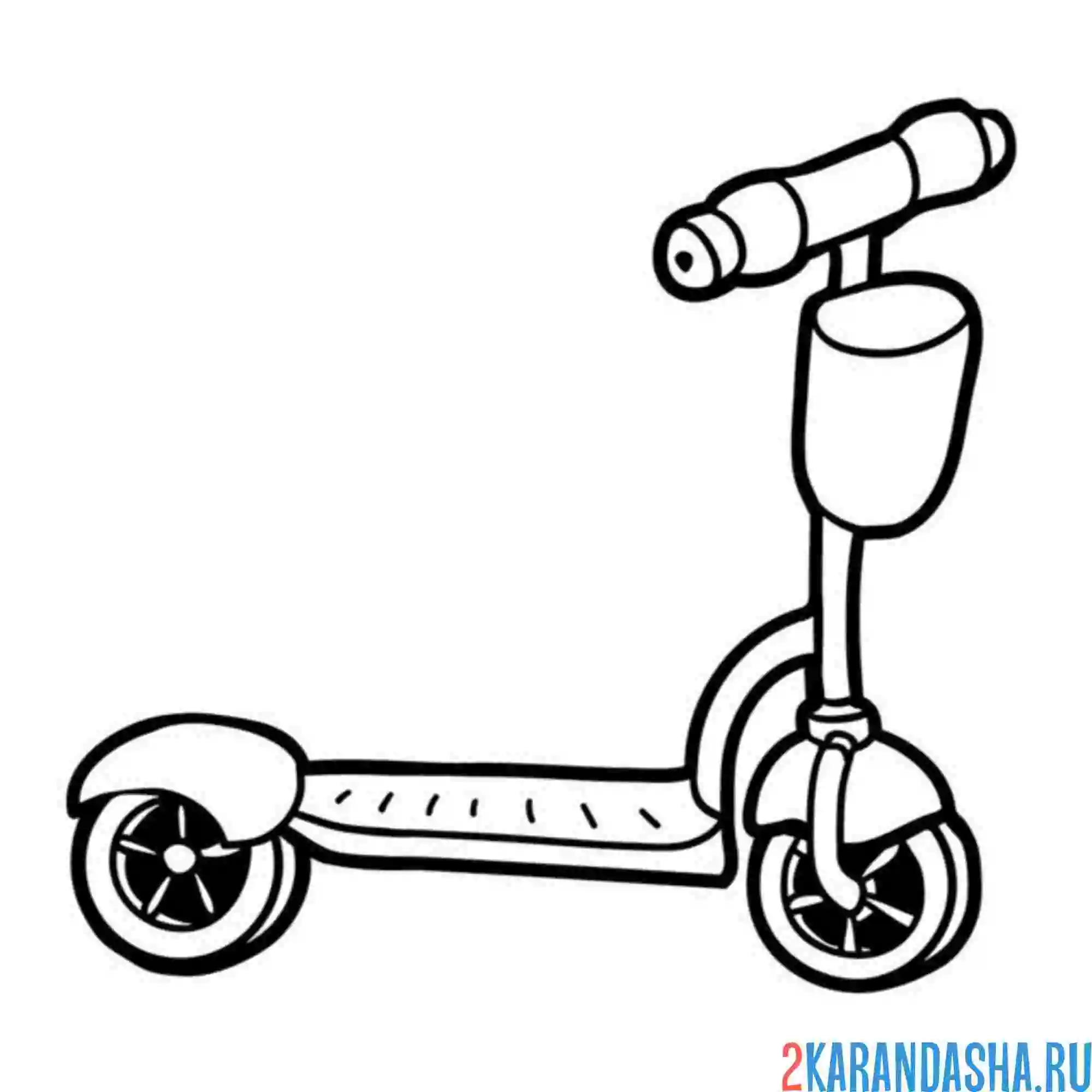 Раскраска детский самокат