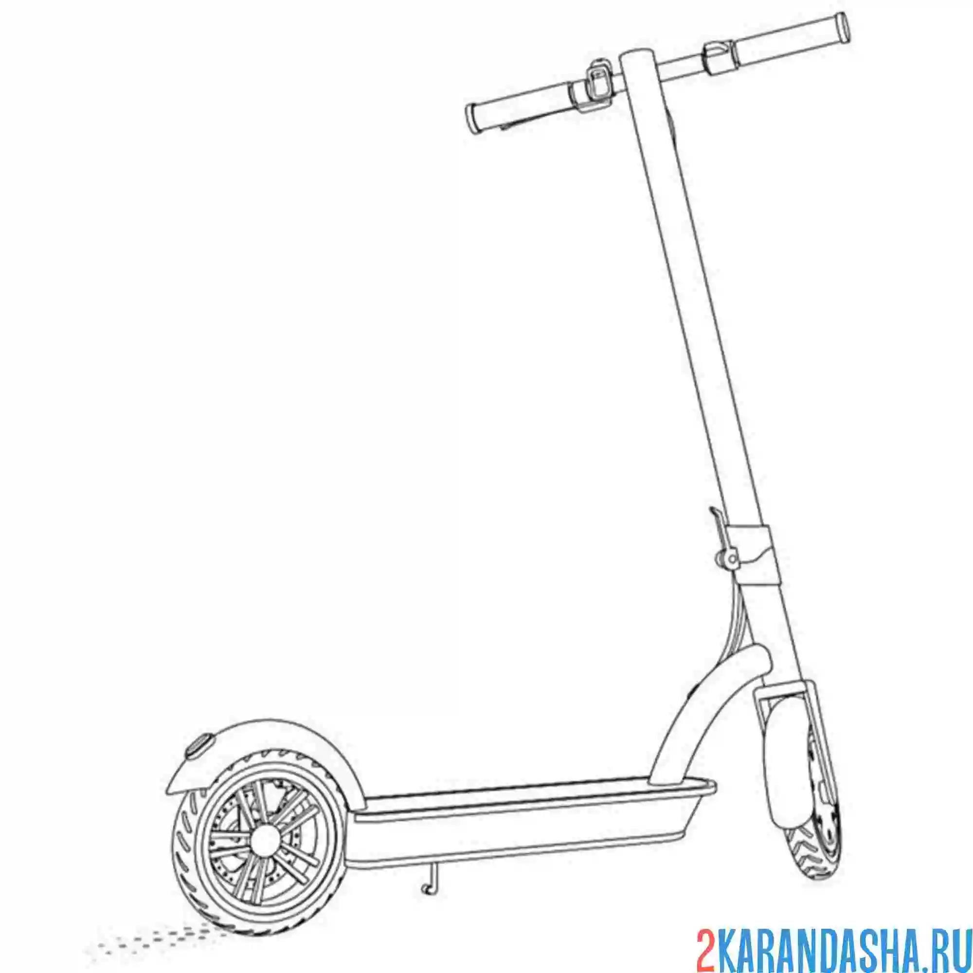 Раскраска самокат настоящий