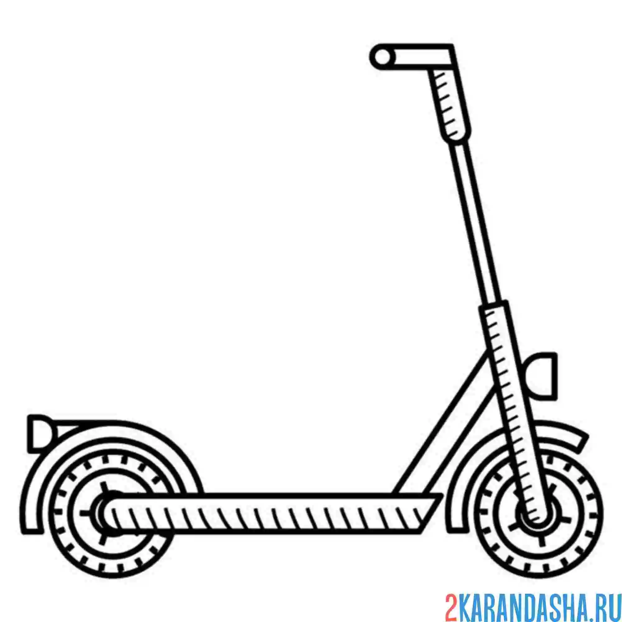 Раскраска самокат с фонарем