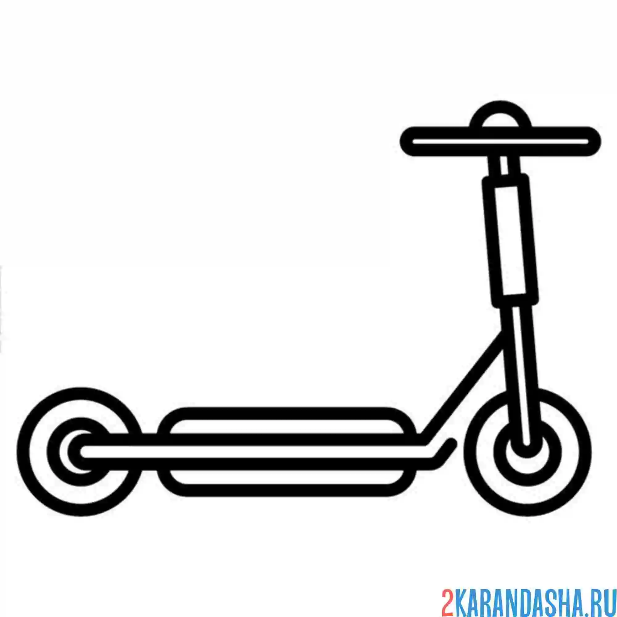 Раскраска самокат с батареей