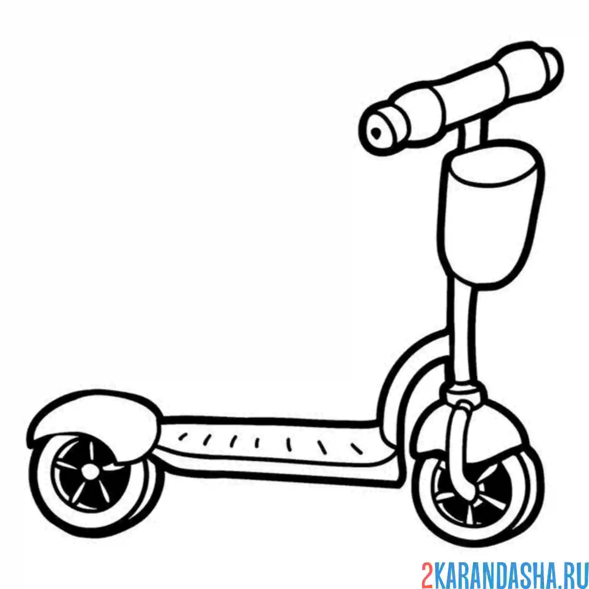 Раскраска игрушечный самокат