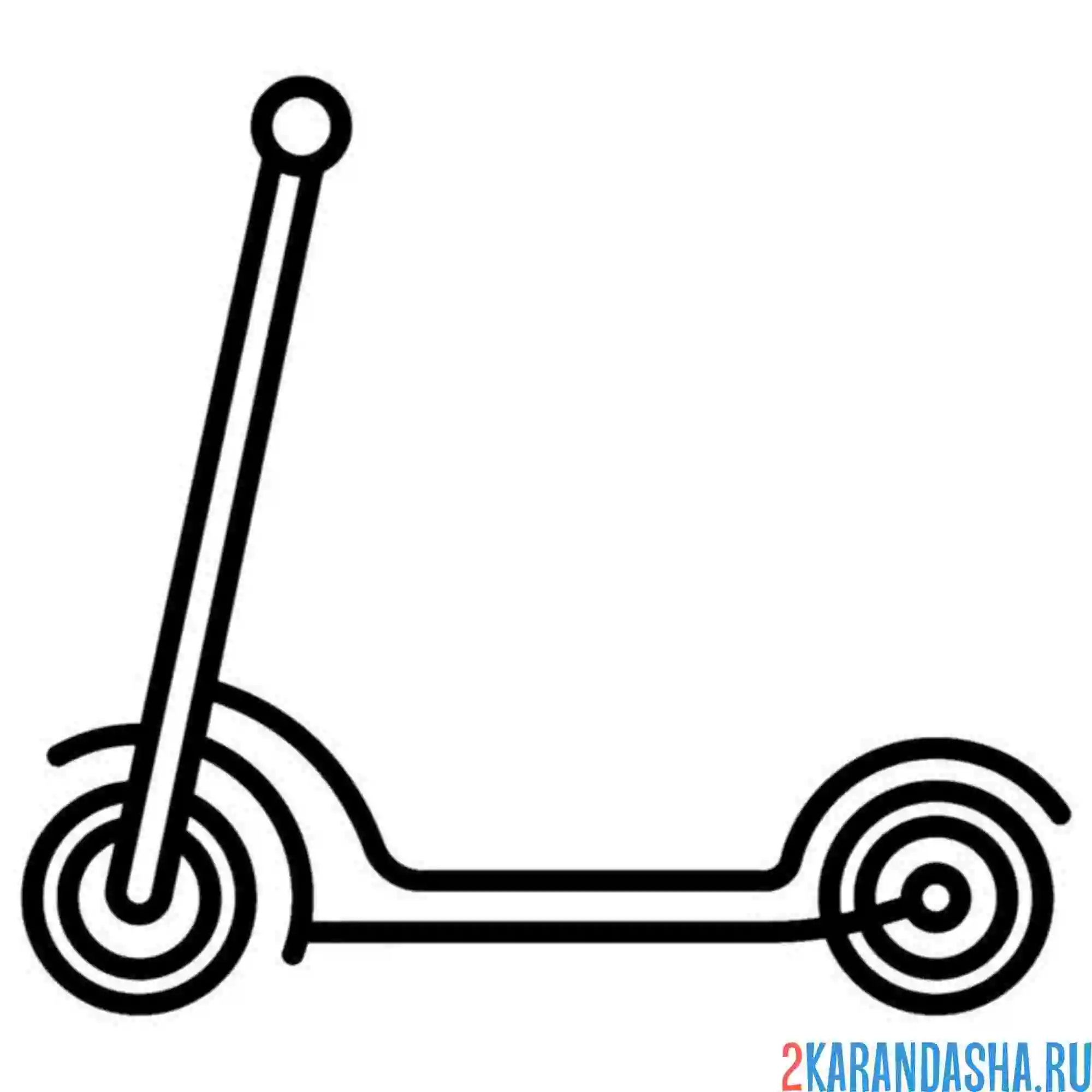 Раскраска иконка самокат