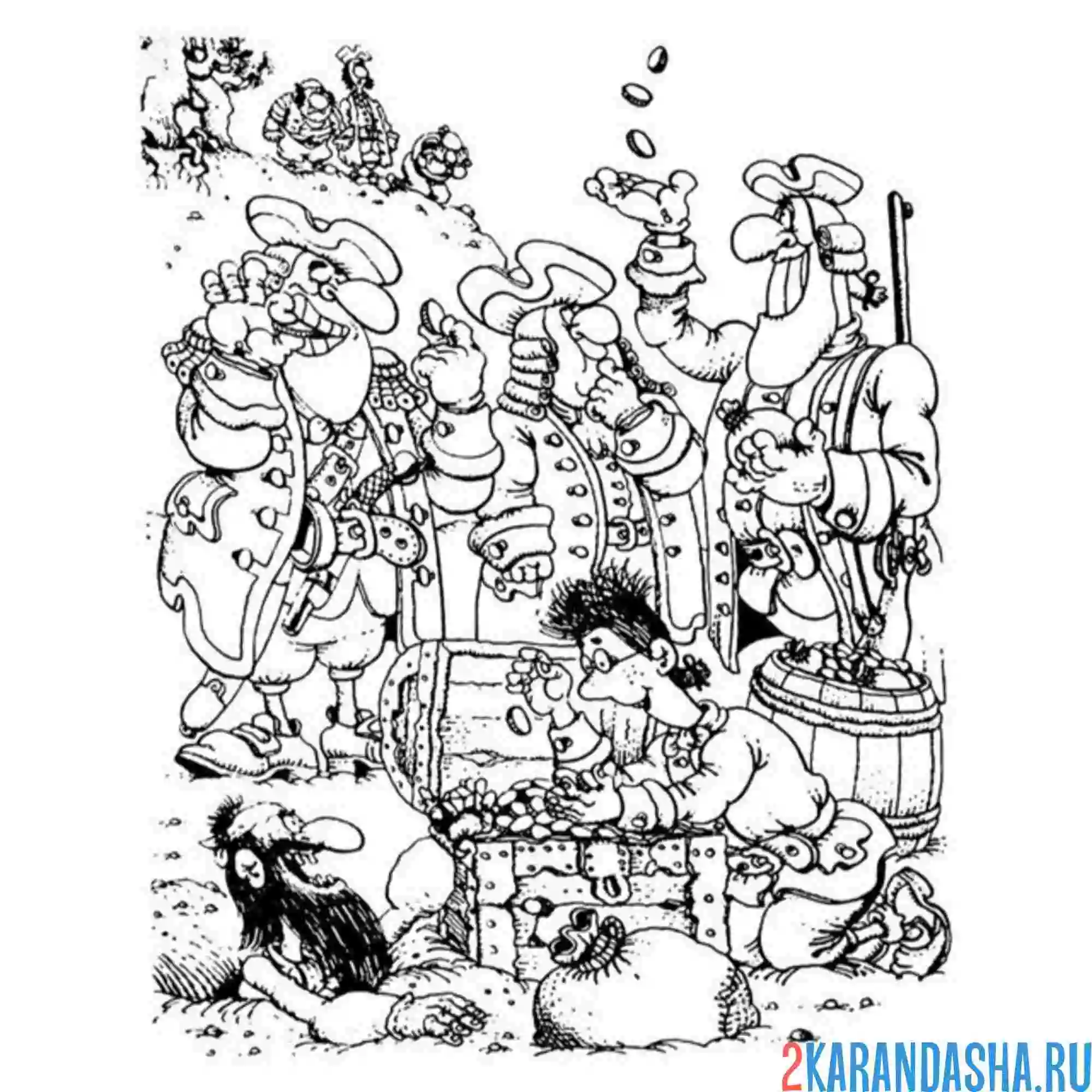 Раскраска остров сокровищ мультик