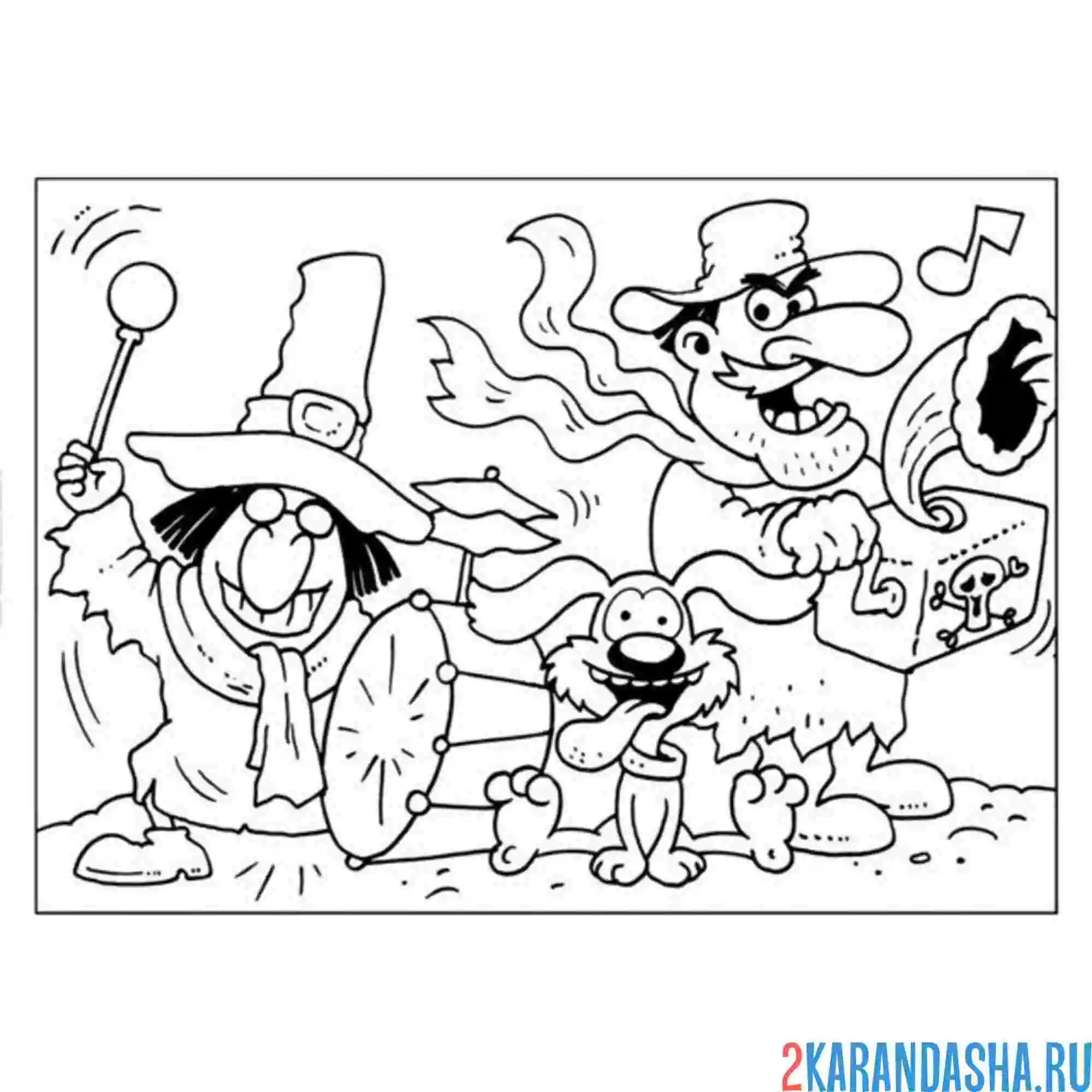 Раскраска остров сокровищ мультик картинка