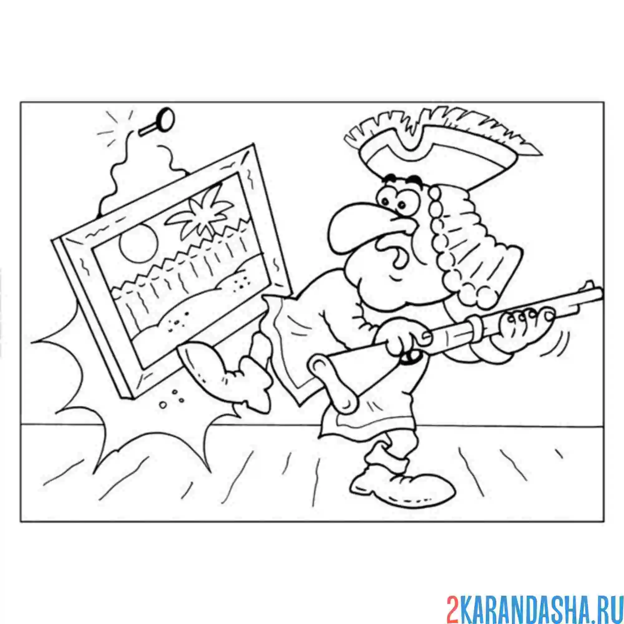 Раскраска пират из остров сокровищ