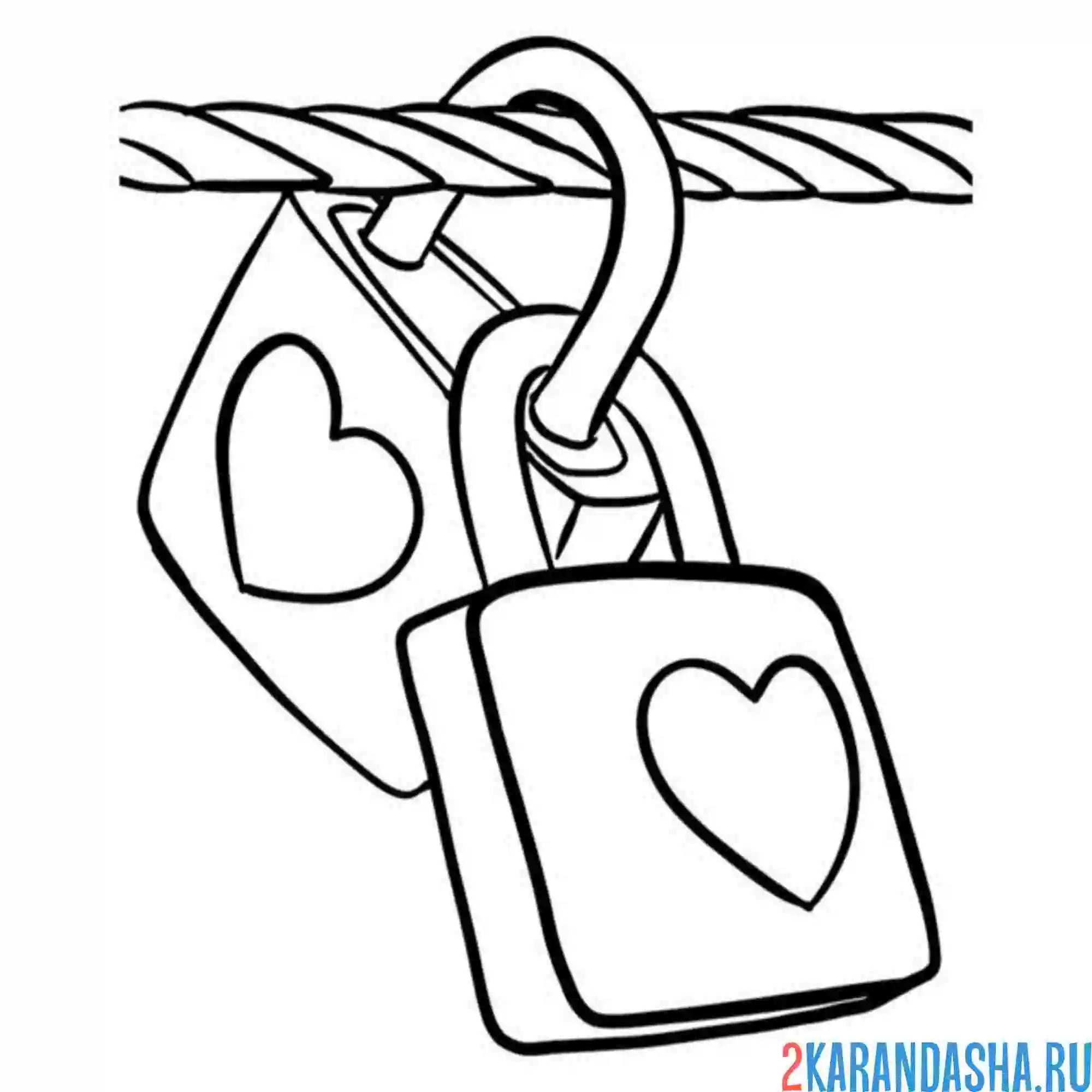 Раскраска два замка с сердечком