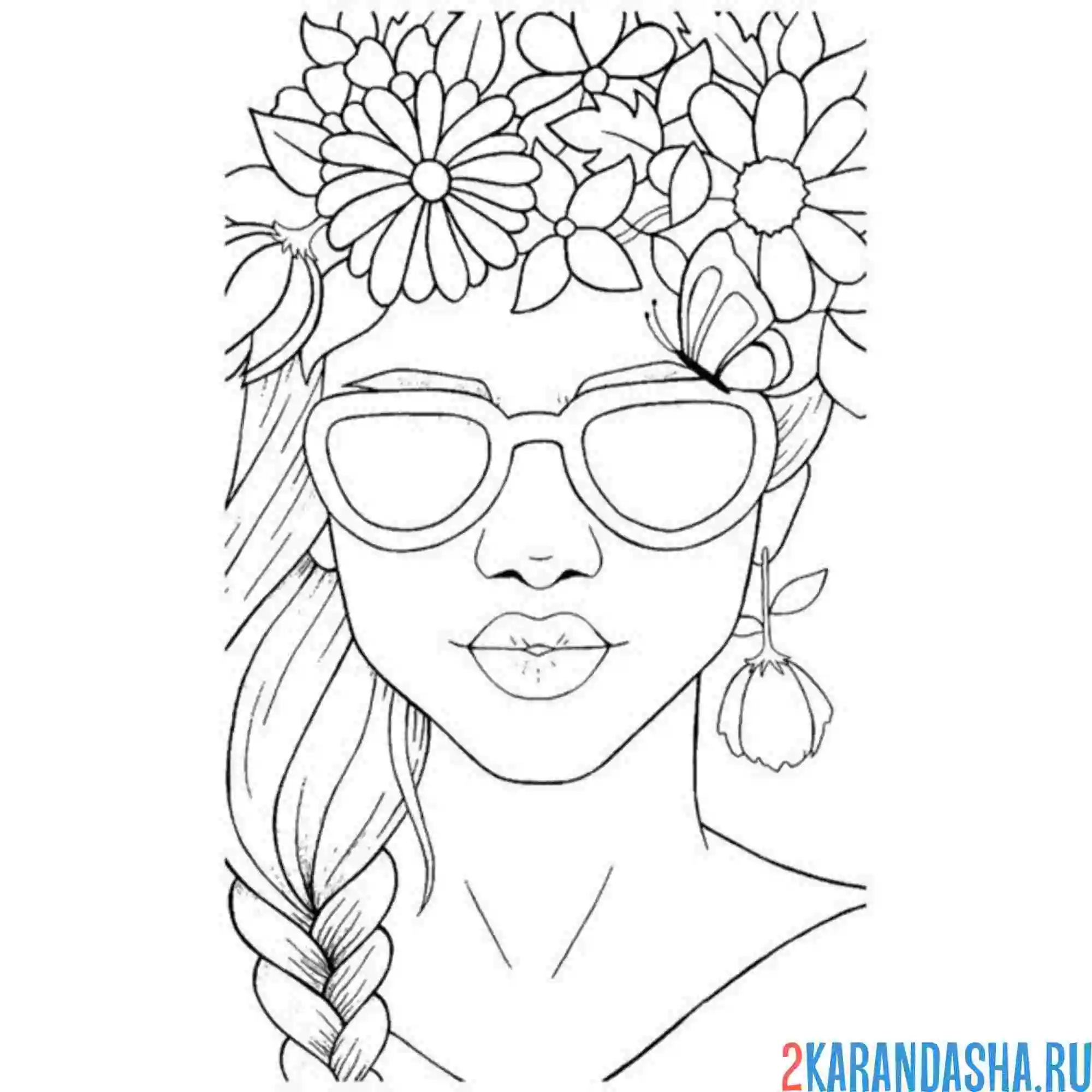 Раскраска эстетика лето девушка